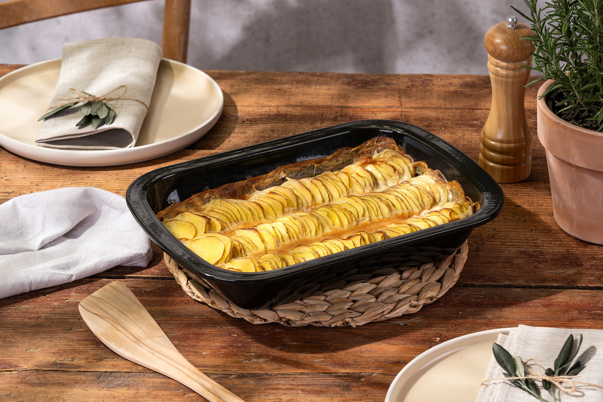 Dr. Oetker Küchenhelfer Plat à four »Back-Idee Kreativ, aus Emaille« 1 cuis tlg. hitzebeständig bis 400°C, schnitt- und kratzfest, induktionsgeeignet