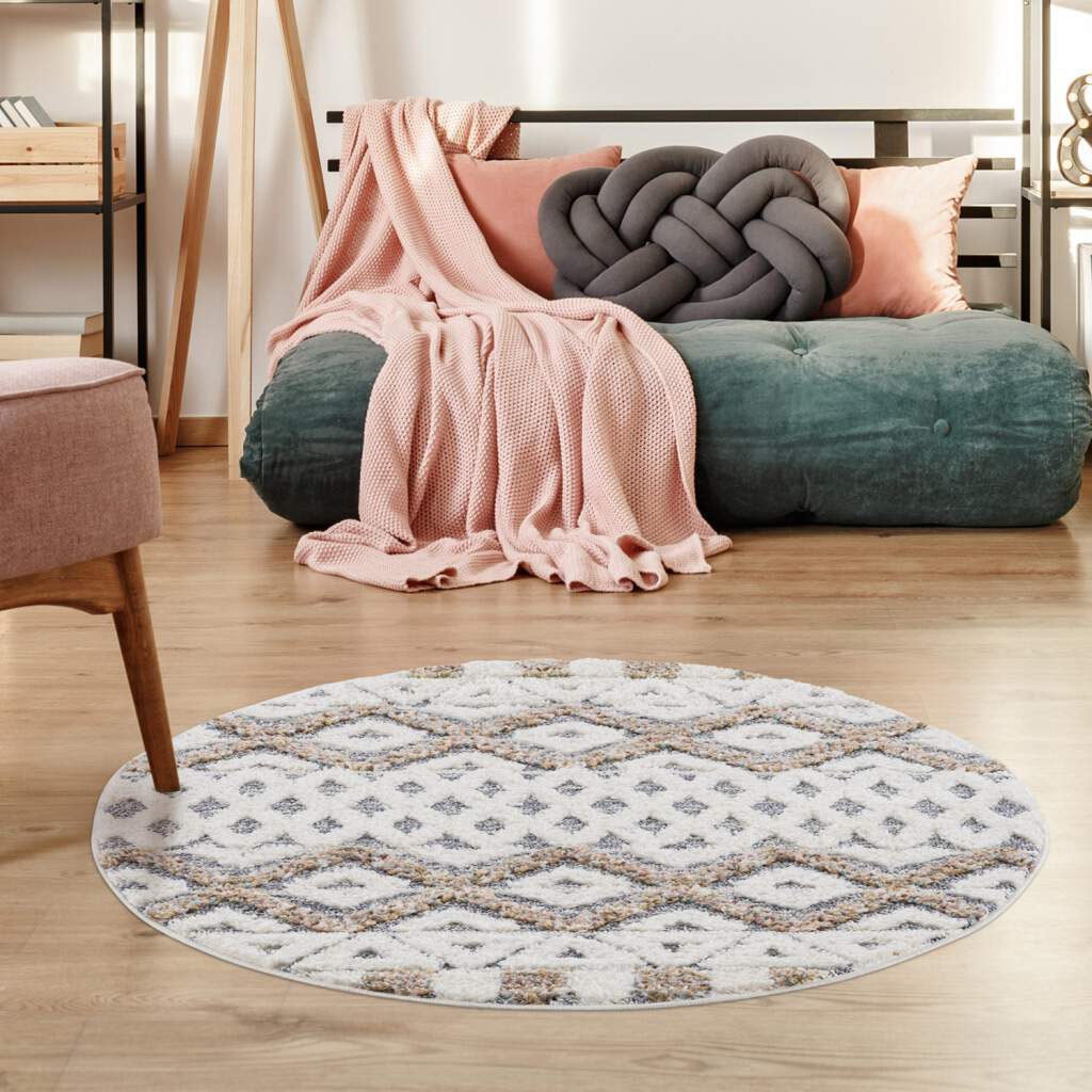 rund, 3050«, Rauten weich, Boho-Teppich, besonders »Focus 3D-Effekt, jetzt kaufen City Hochflor-Teppich Design Carpet
