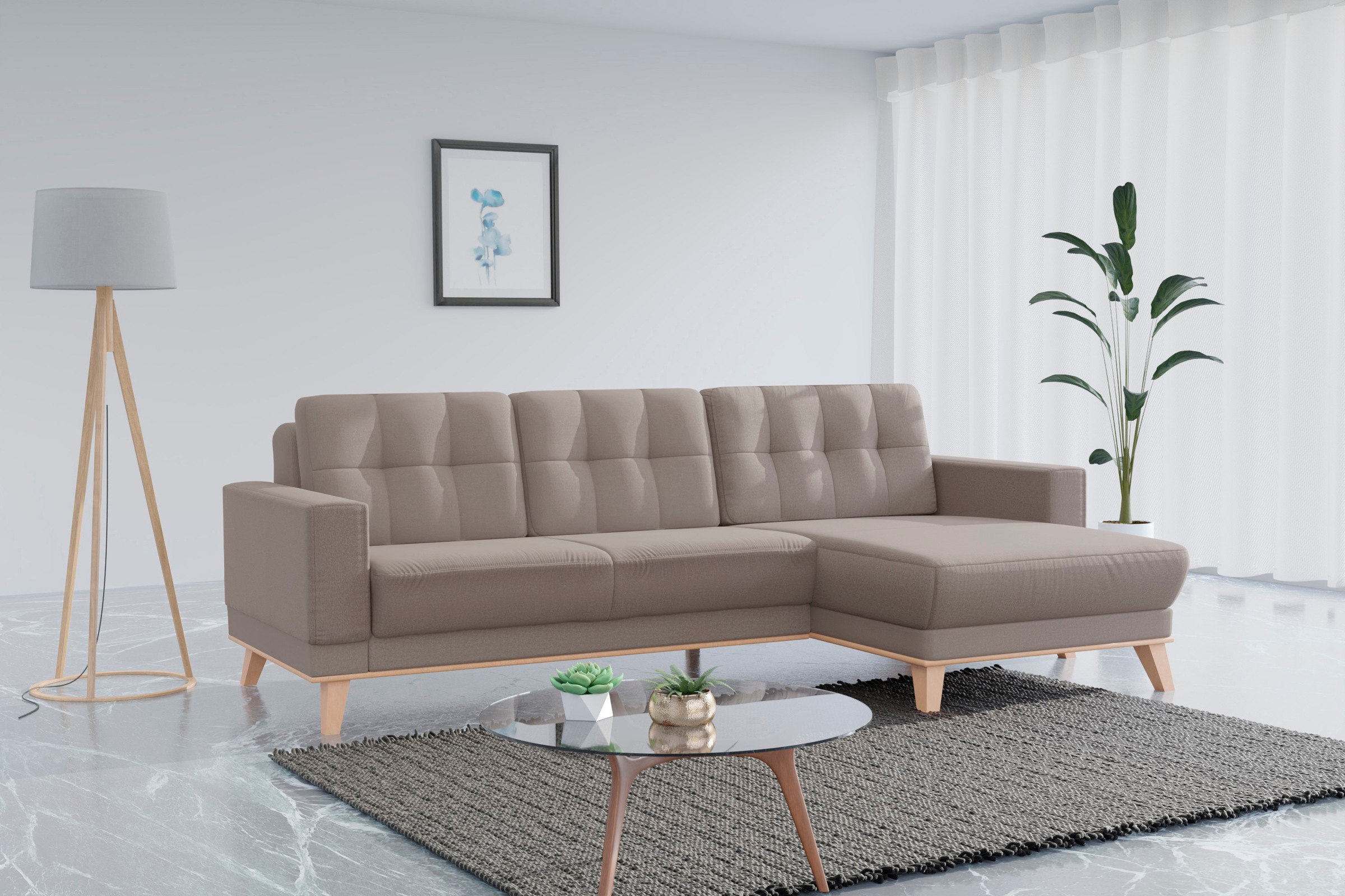 sit&more Ecksofa »Lavida L-Form« wahlweise mit Kippfunktion und Bettkasten