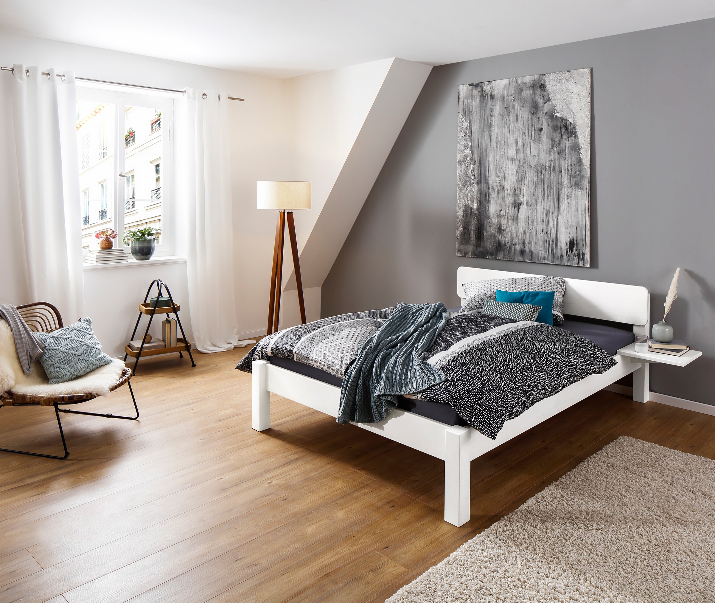 Image of Home affaire Einzelbett »Bienne«, aus Kiefer Massiv mit Ablage bei Ackermann Versand Schweiz