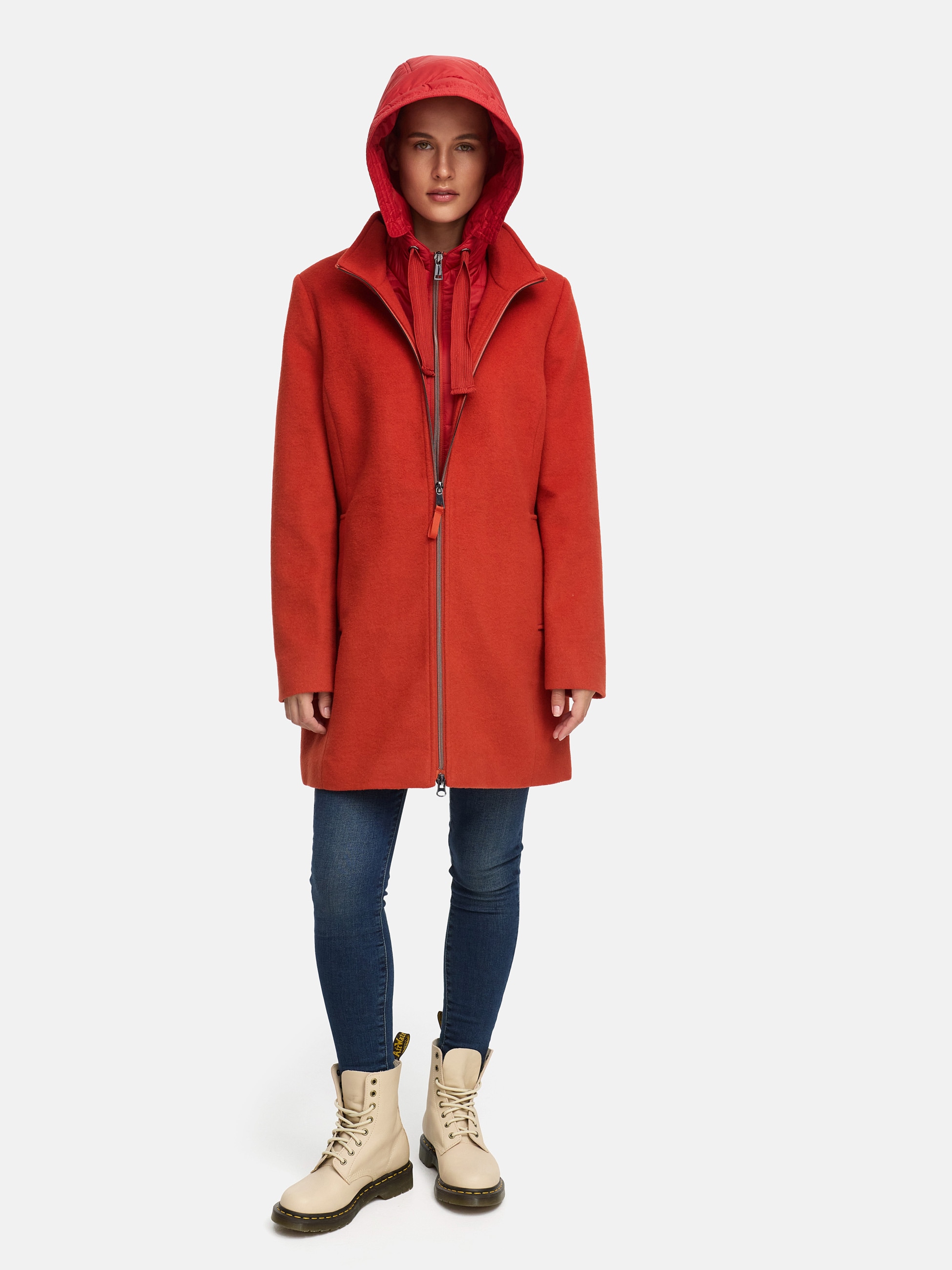 MANISA Wolljacke mit Kapuze mit herausnehmbarer Kapuze