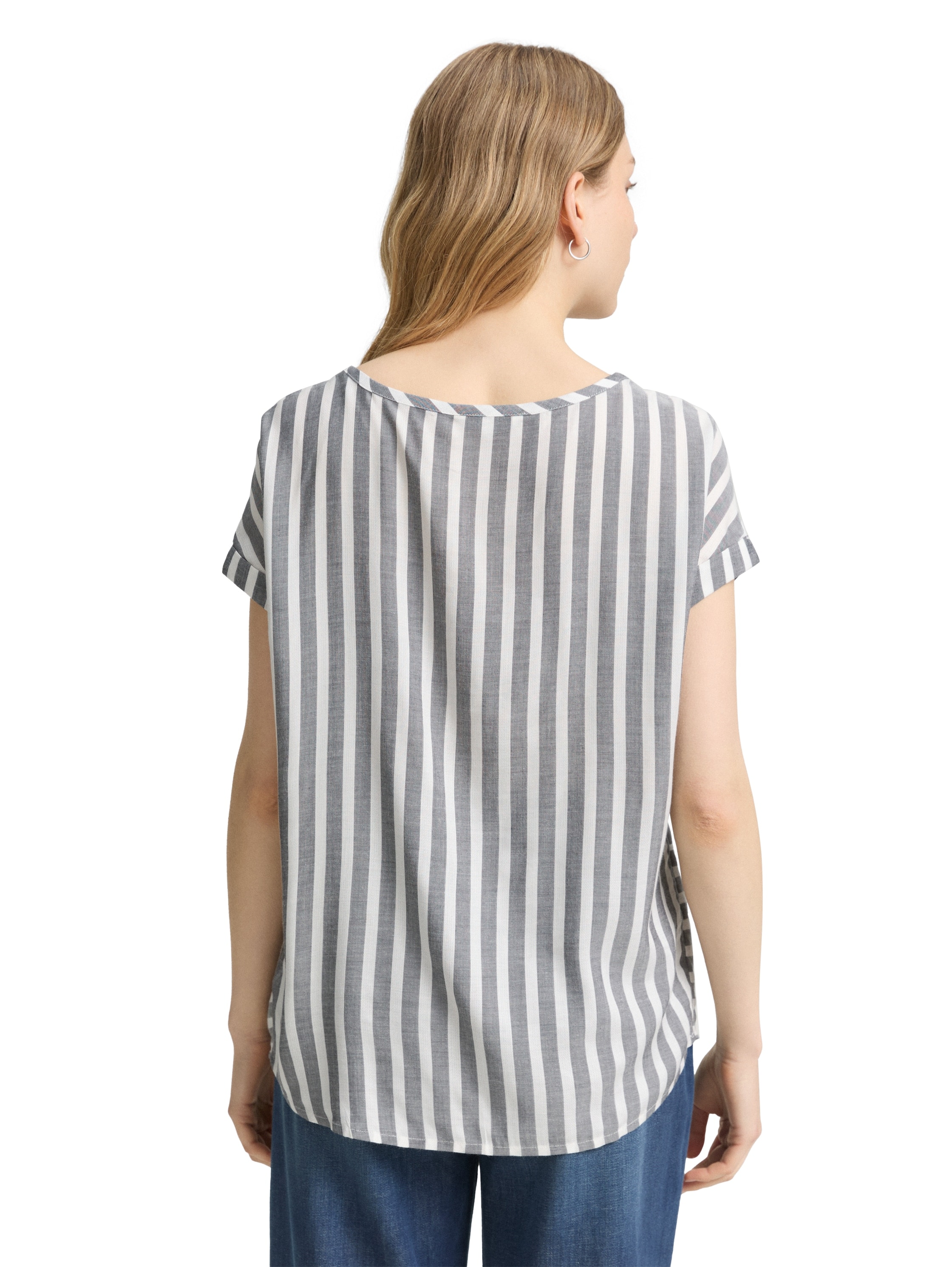 TOM TAILOR Shirtbluse, mit Streifen Muster
