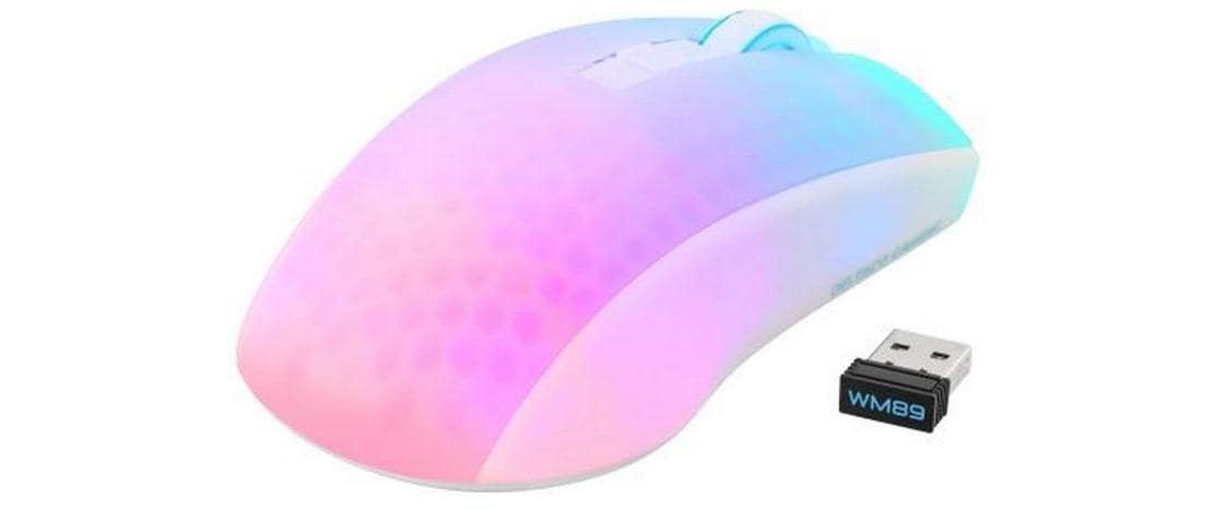 DELTACO Gaming-Maus »GAM-145-W Weiss/Trasparent«, Bluetooth