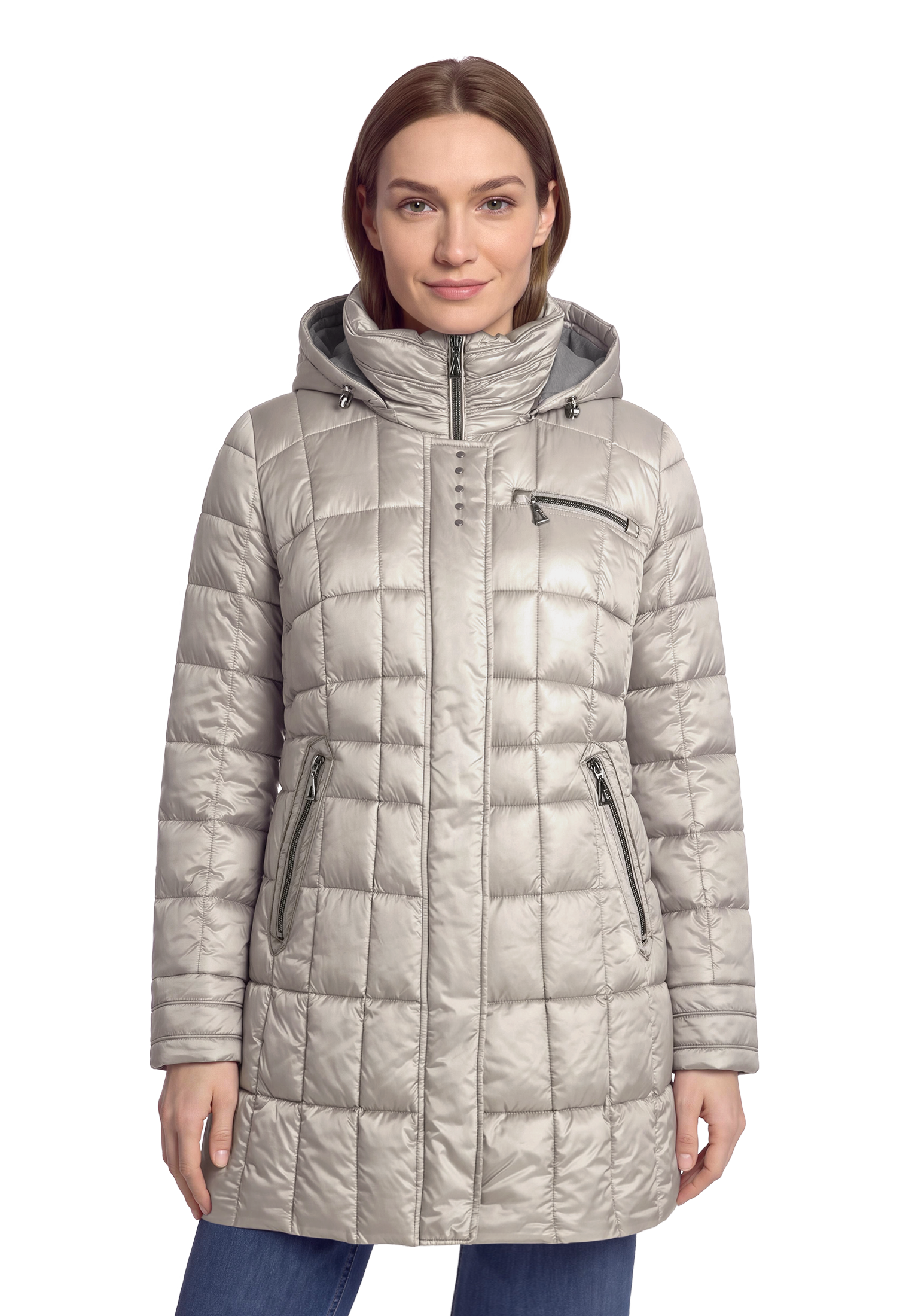 Image of Gil Bret Steppmantel Winterjacke mit abnehmbarer Kapuze und Reissverschluss
