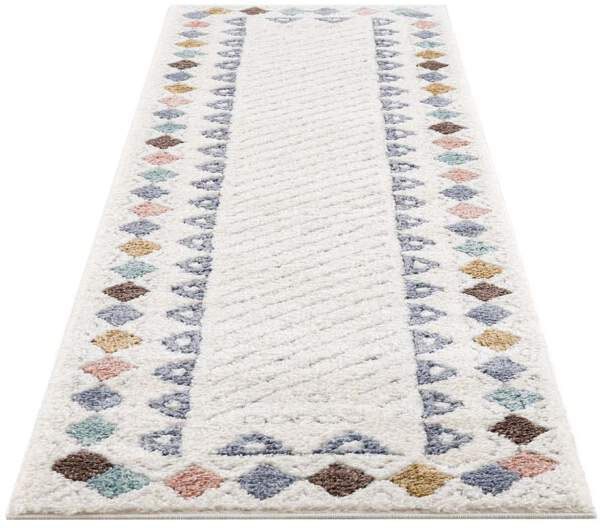 Image of Carpet City Hochflor-Läufer »Focus«, rechteckig, 20 mm Höhe, Boho-Teppich, besonders weich, mit Bordüre, 3D-Effekt, ideale Teppiche für Wohnzimmer & Schlafzimmer bei Ackermann Versand Schweiz