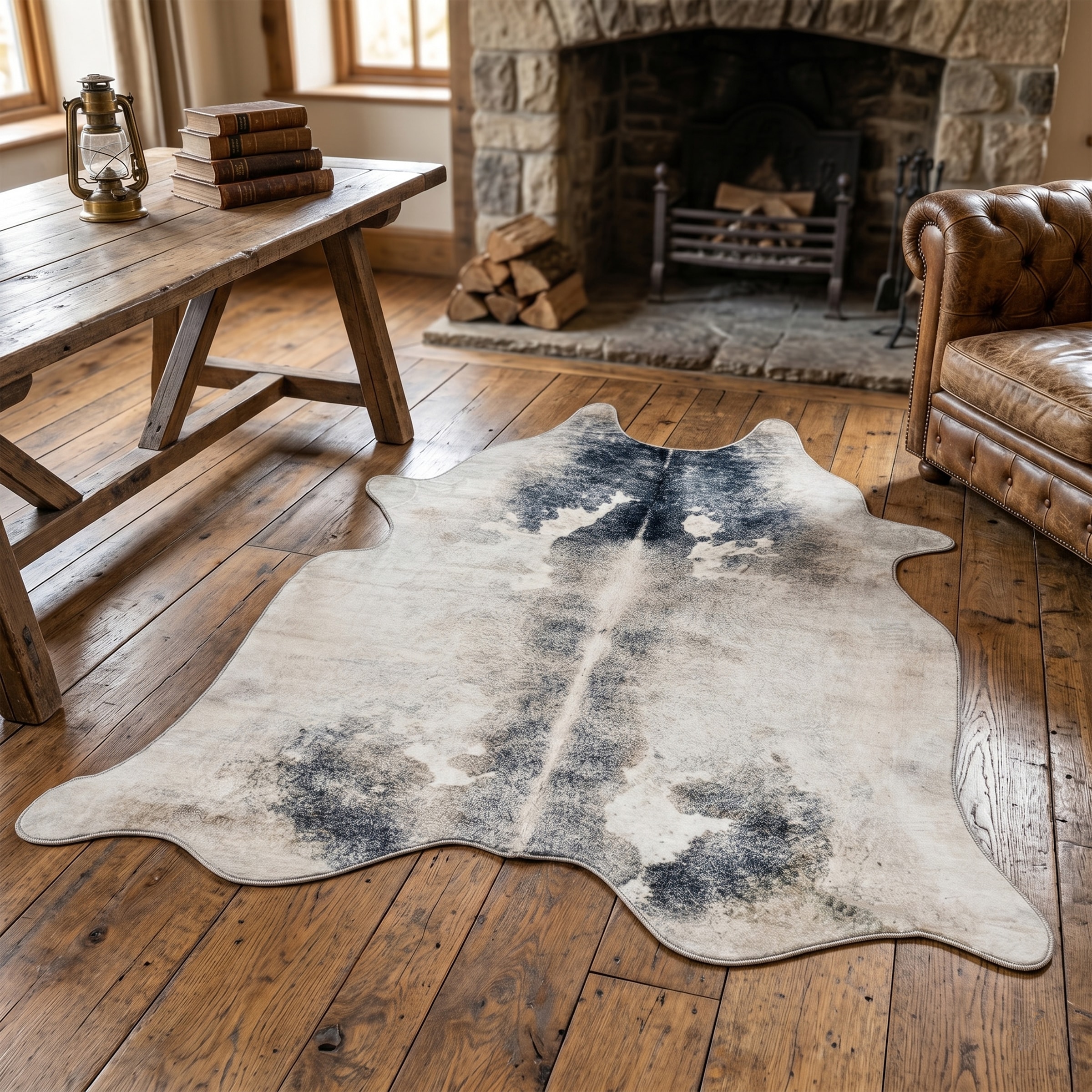 Image of Gino Falcone Fellteppich "Emilia" fellförmig 3 mm Höhe Kunstfell, bedruckt, Kuhfell-Optik, ideal im Wohnzimmer & Schlafzimmer