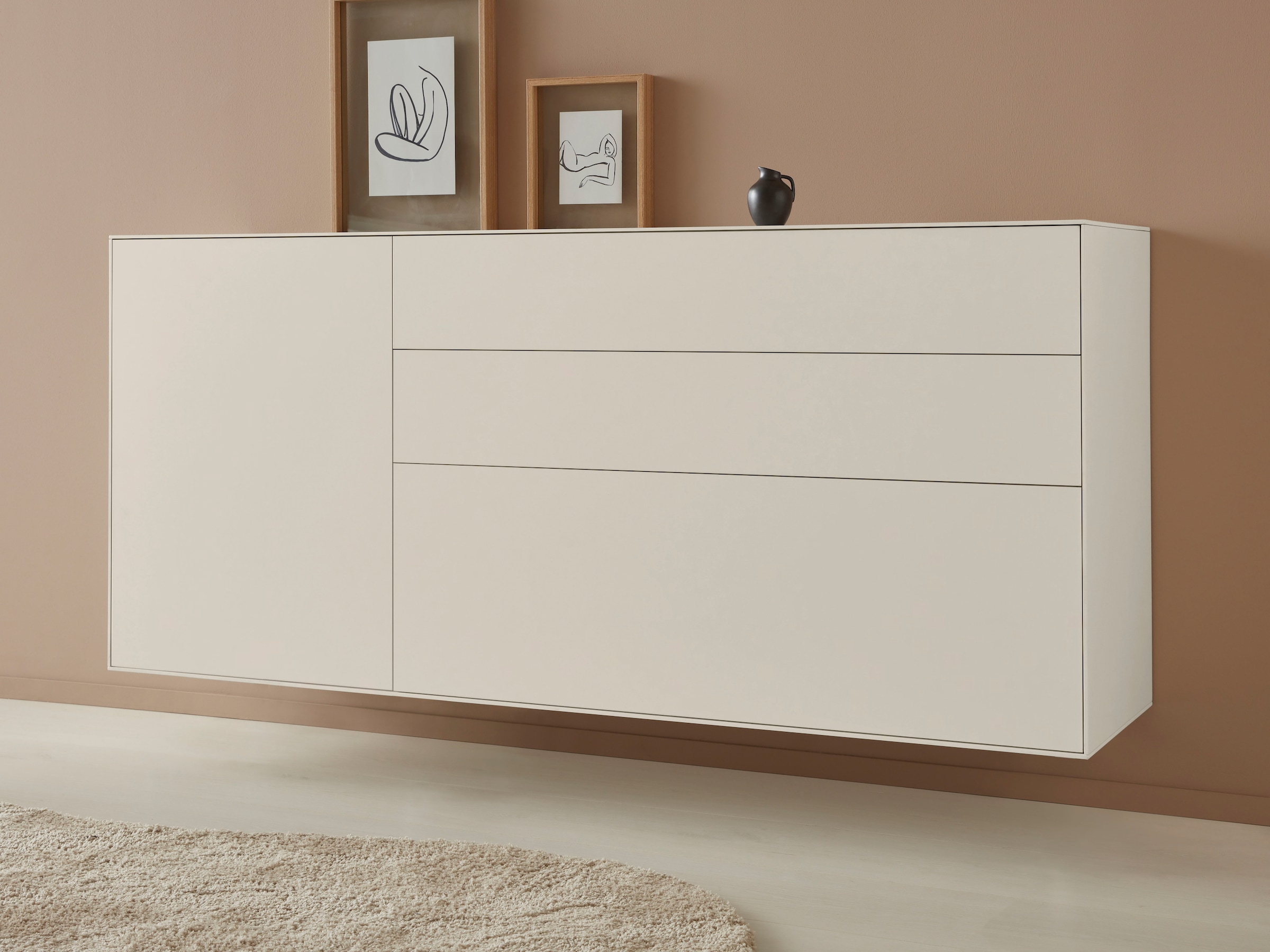 Sideboard »Essentials«, Breite: 167cm, MDF lackiert, Push-to-open-Funktion