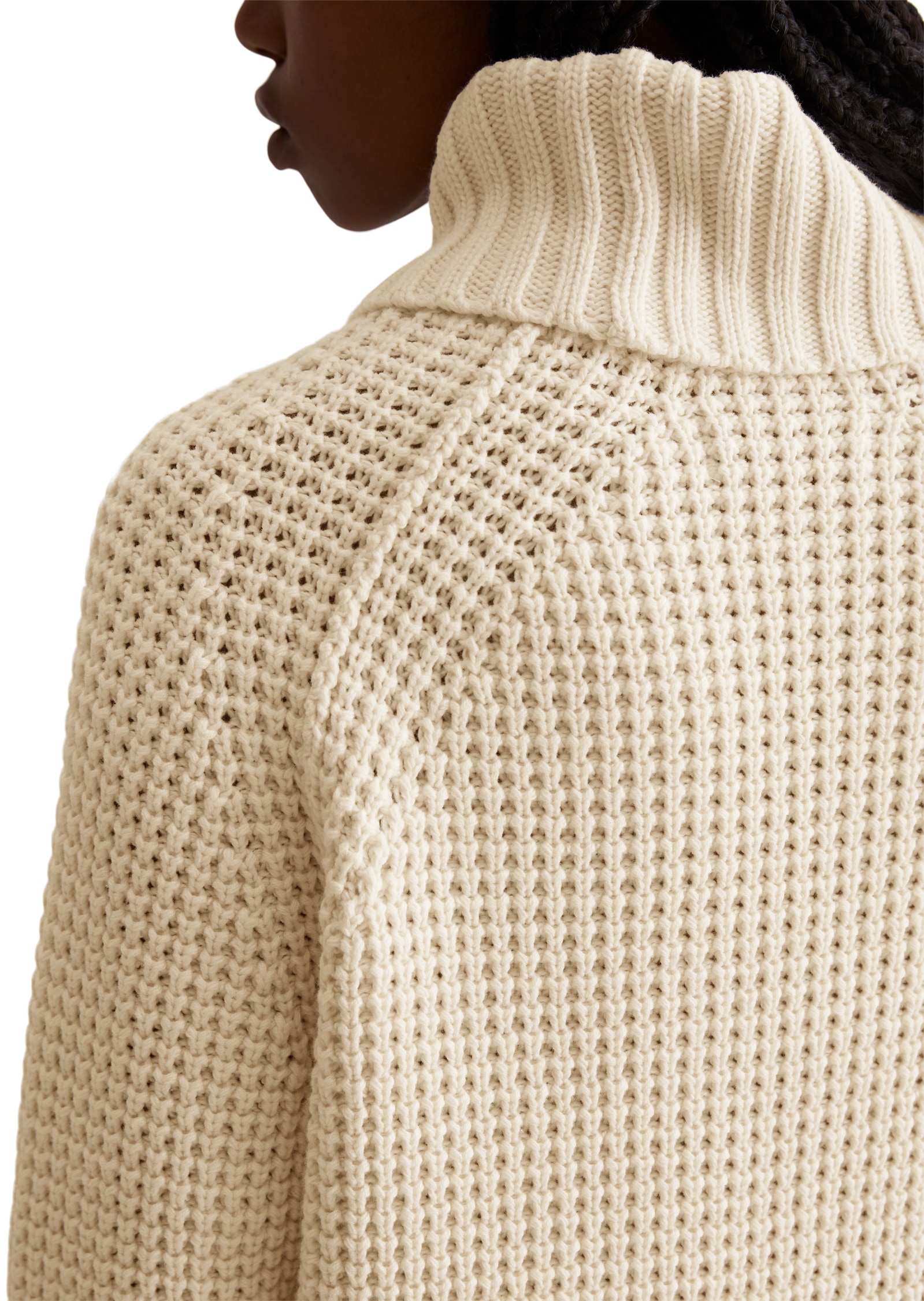 Marc O'Polo DENIM Rollkragenpullover relaxedfit, aus Organic Cotton-Mix, mit lässiger Waffel-Struktur