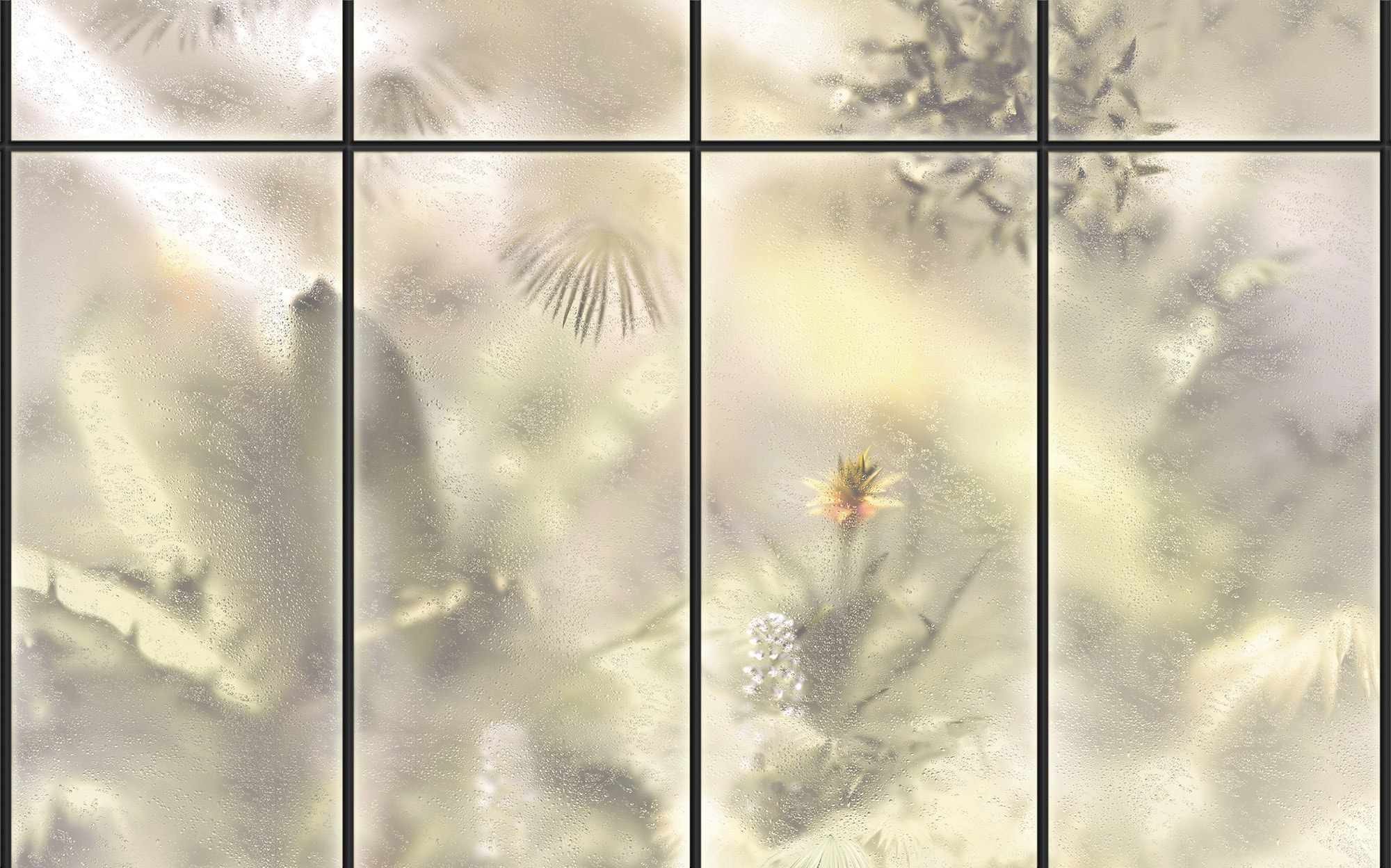 Image of Komar Fototapete "Digitaldruck Vlies - Casa Cabina - Grösse 400 x 250 cm" bedruckt floral geblümt gemustert tropisch glatt Wohnzimmer, Schlafzimmer