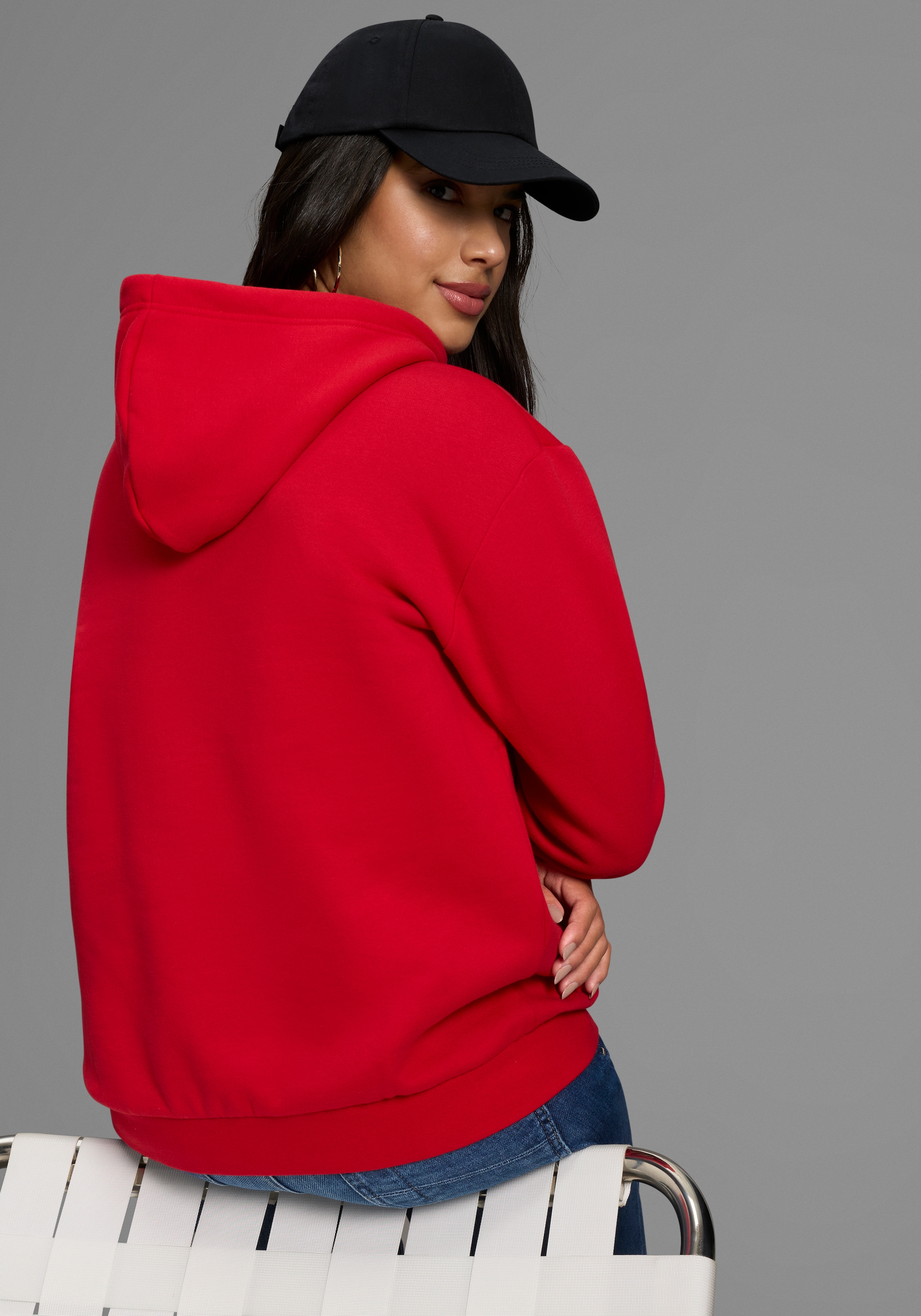 DELMAO Kapuzensweatshirt, Weiche Baumwollmischung mit Kängurutasche & Kapuze