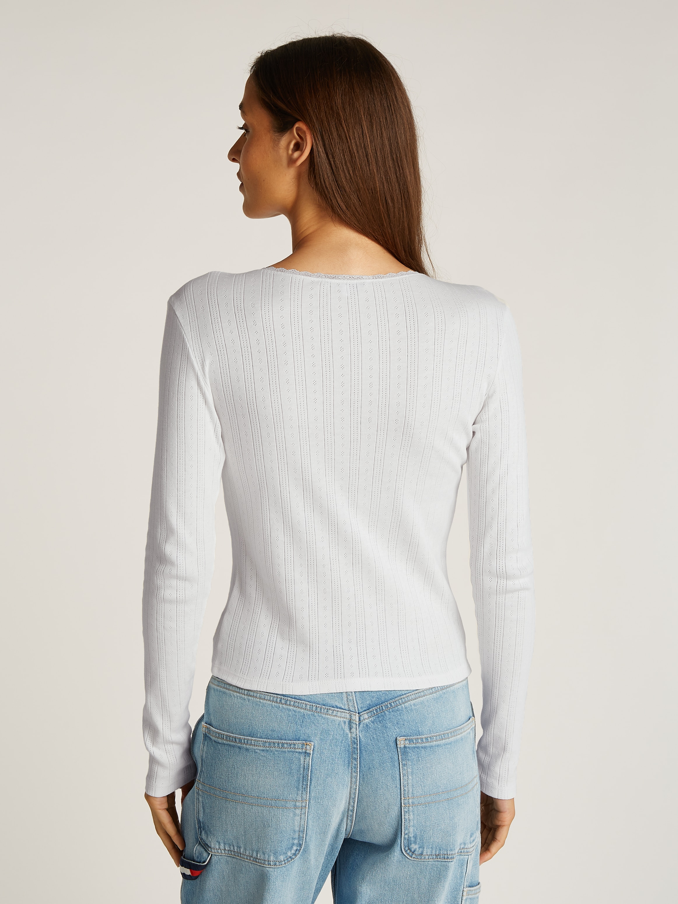 Tommy Jeans Langarmshirt, mit Lochmuster