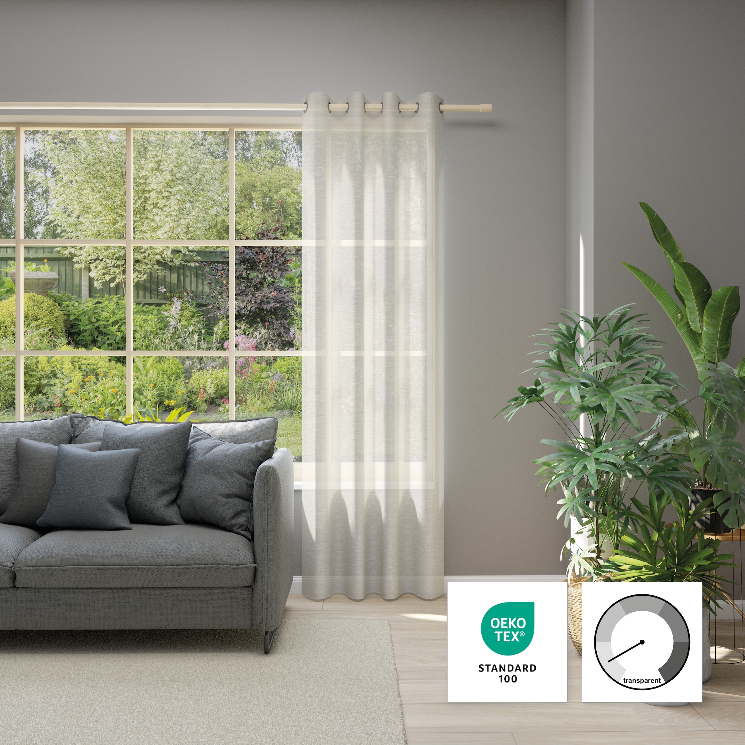 Neutex for you! Rideau »Allure« Œillet 1 cuis tlg. Ösenschal mit Metallösen, Breite 140 cm, nach Mass