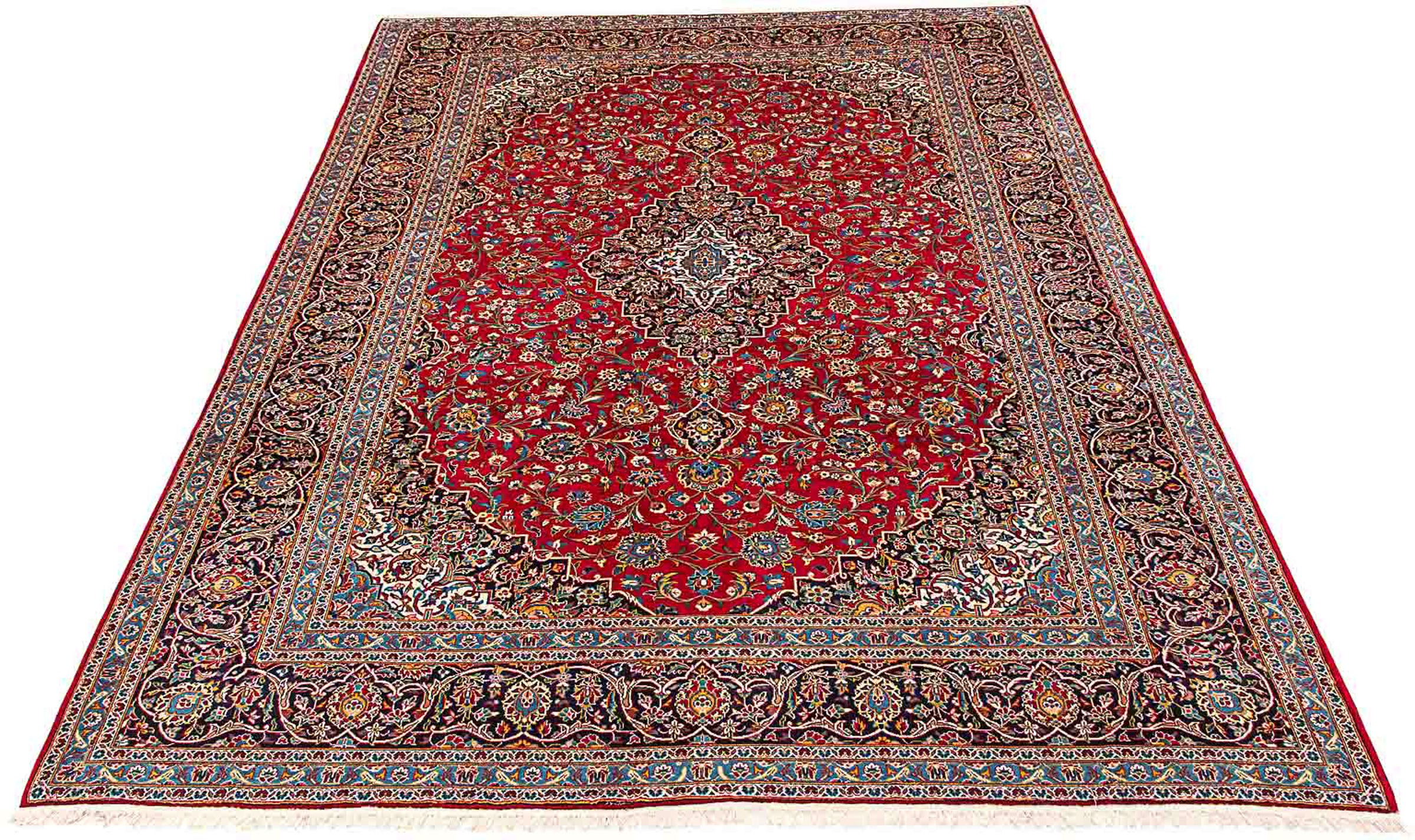 Image of morgenland Orientteppich »Perser - Keshan - 417 x 308 cm - rot«, rechteckig, 10 mm Höhe, Wohnzimmer, Handgeknüpft, Einzelstück mit Zertifikat bei Ackermann Versand Schweiz