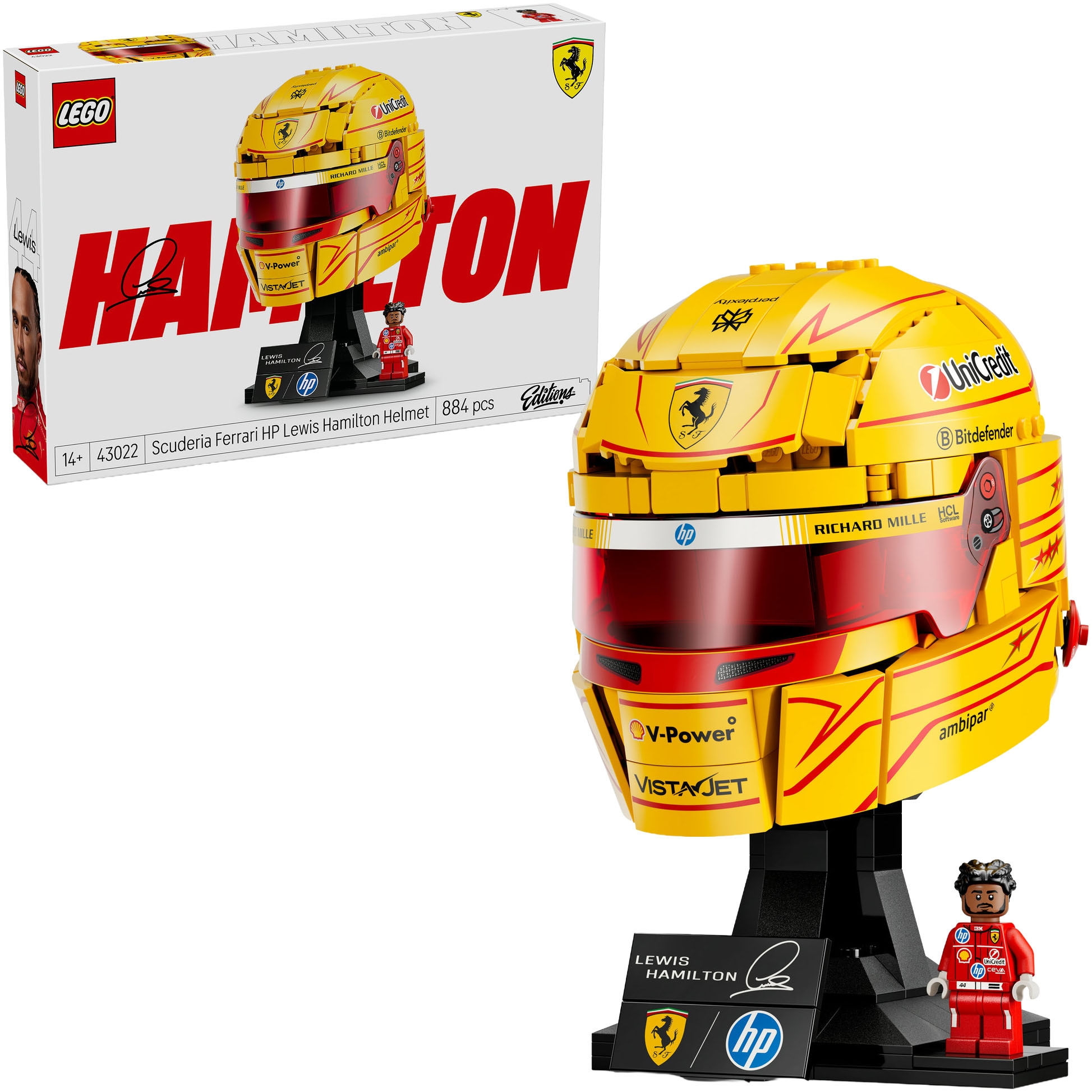 Image of LEGO Konstruktionsspielsteine "Scuderia Ferrari HP Lewis Hamilton Helm (43022)" LEGO Editions Formula 1