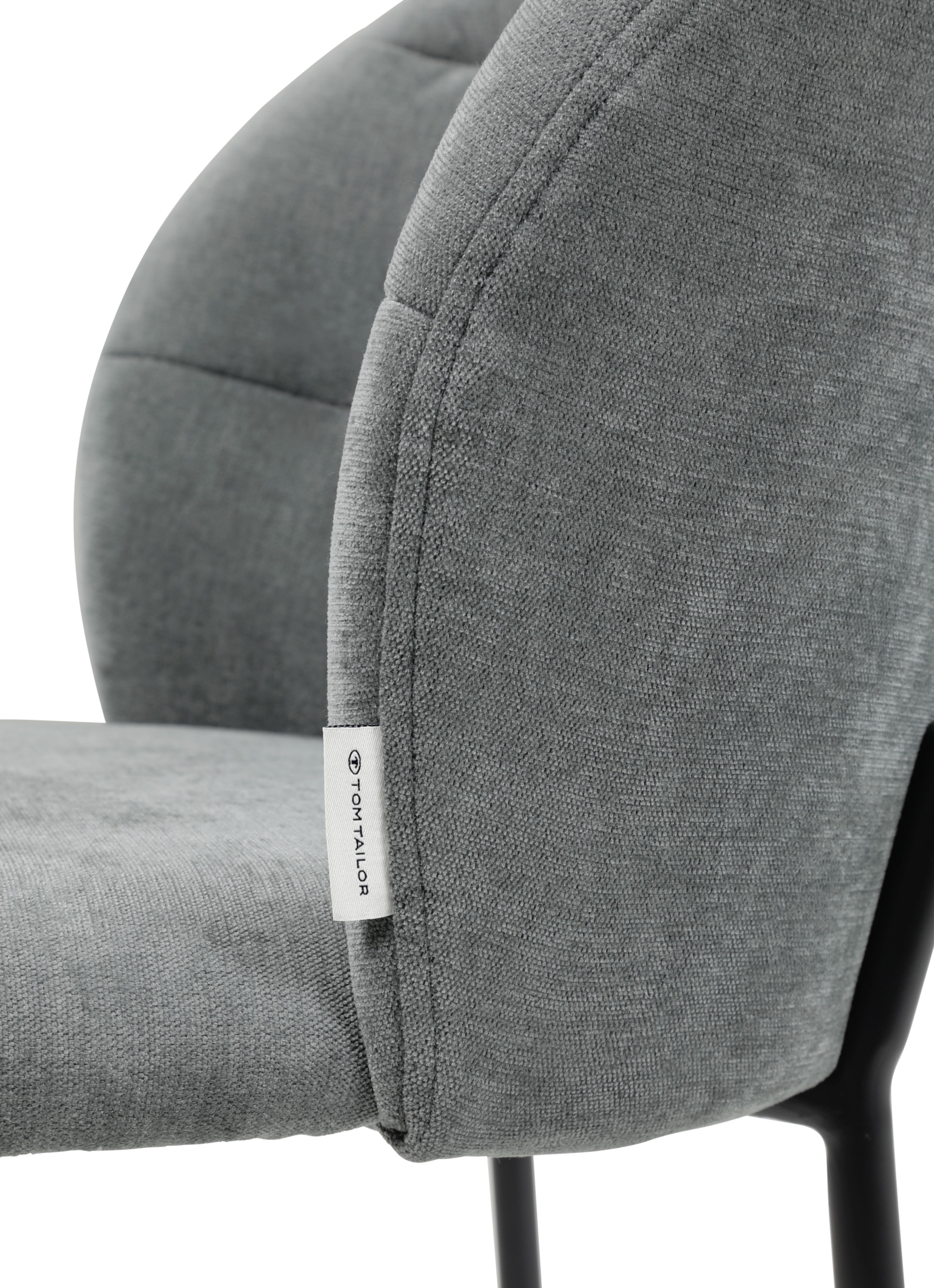 TOM TAILOR HOME 4-Fussstuhl »LEAF CHAIR«, (Set), 2 St., Chenille, 4-Fussgestell, Raffung in der Rückenlehne