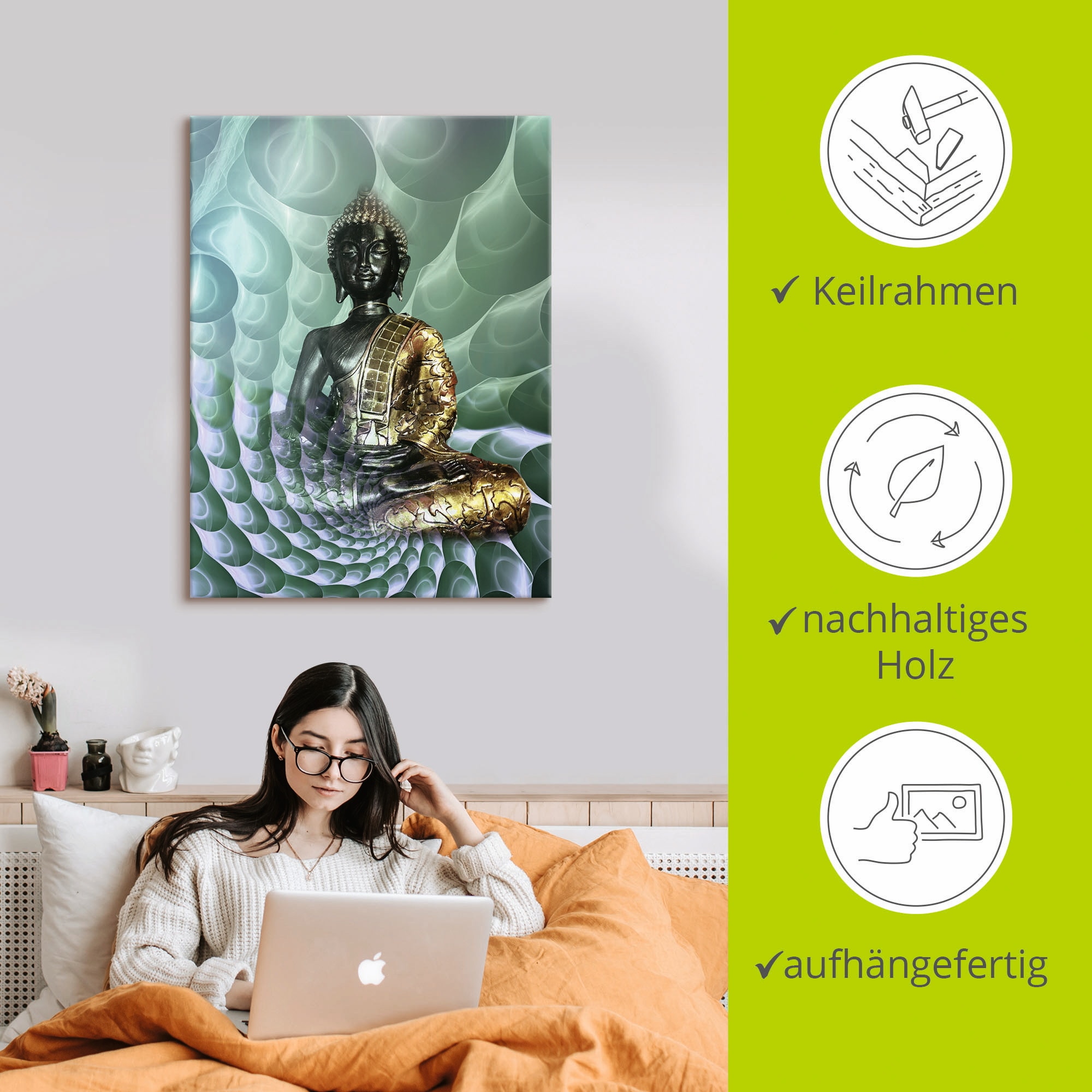 Artland Wandbild »Buddhas Traumwelt CB«, Religion, (1 St.), als Alubild, Outdoorbild, Leinwandbild, Poster, Wandaufkleber