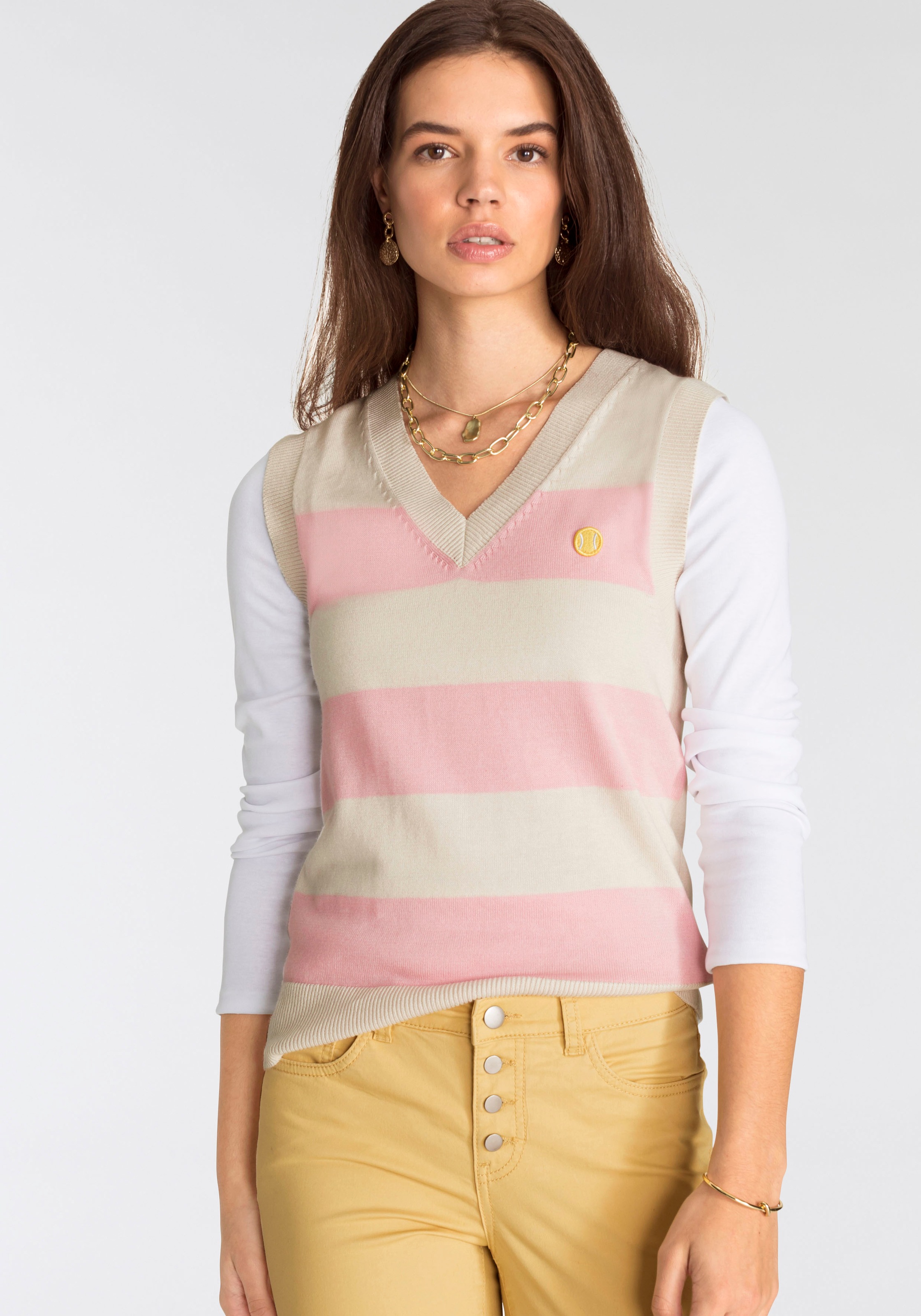 Image of AJC Pullunder, im trendigem Tennis-Look mit kleiner Tennisball Stickerei auf der Brust - NEUE KOLLEKTION bei Ackermann Versand Schweiz