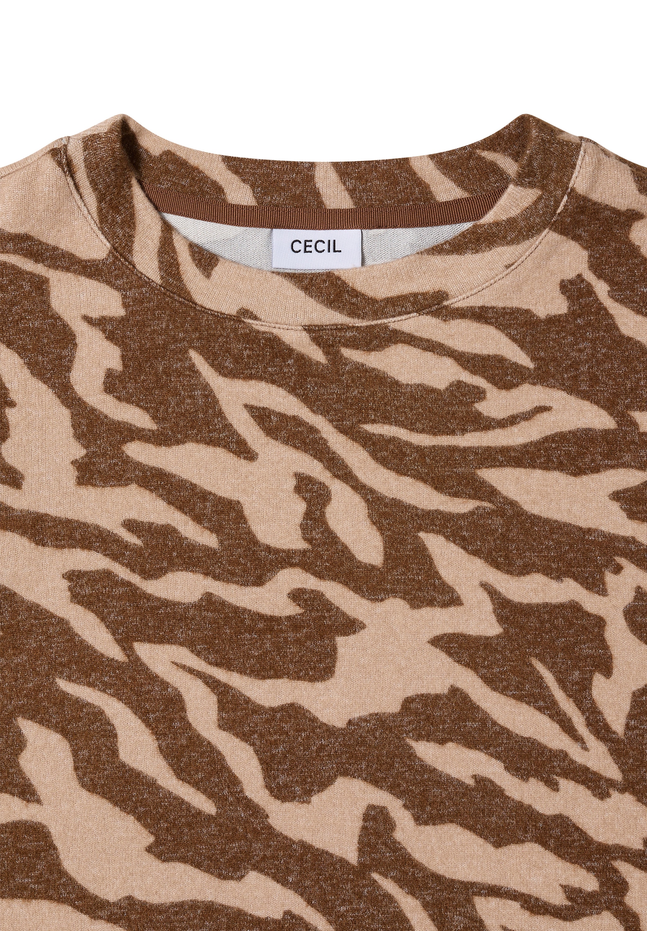 Cecil Sweater mit Animal-Print und in Melange-Optik
