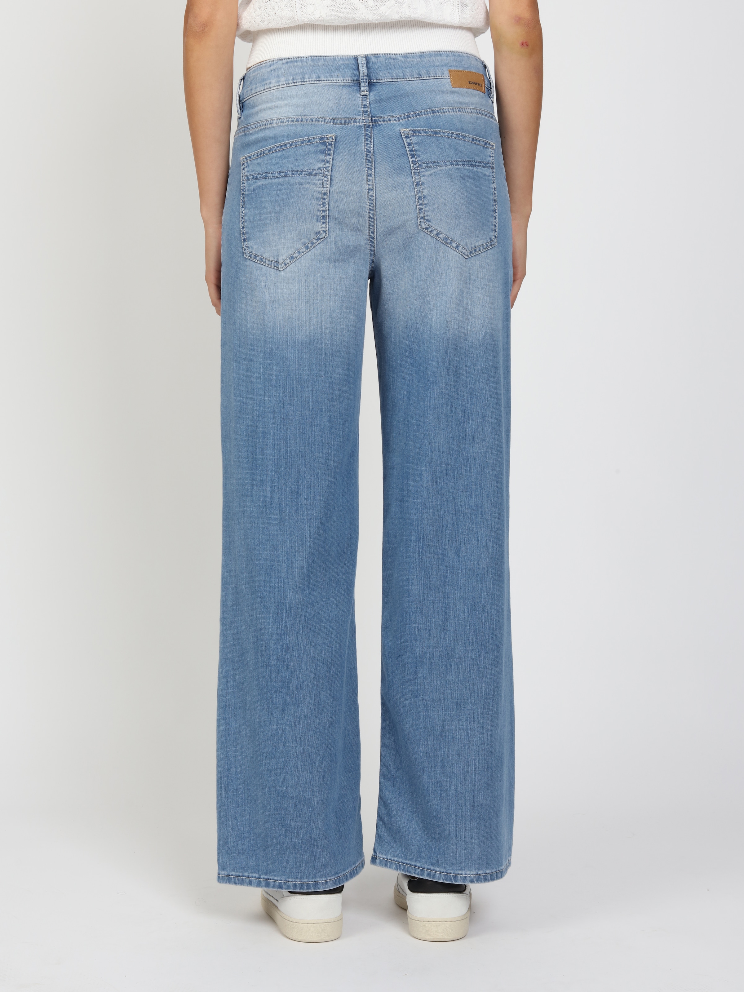 GANG Jeans large »94CARA« denim clair avec double ceinture