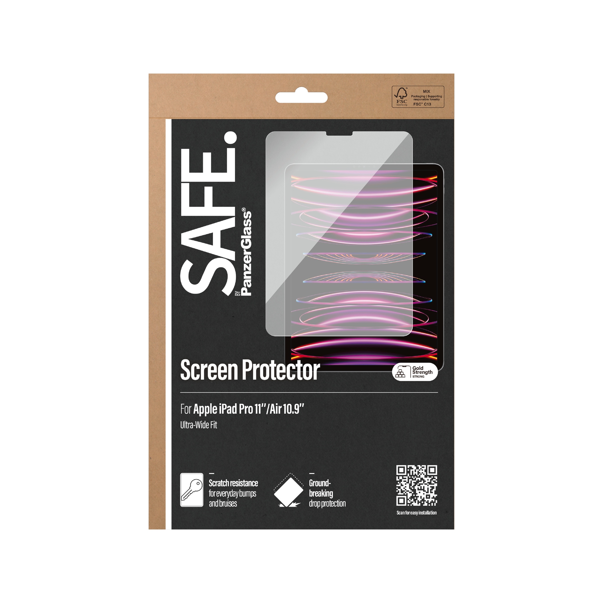 SAFE by PanzerGlass Displayschutzglas »Ultra-Wide Fit Screen Protection«, für Apple iPad Pro 11'', Displayschutzfolie, Schutzfolie, Bildschirmschutz, kratz- & stossfest