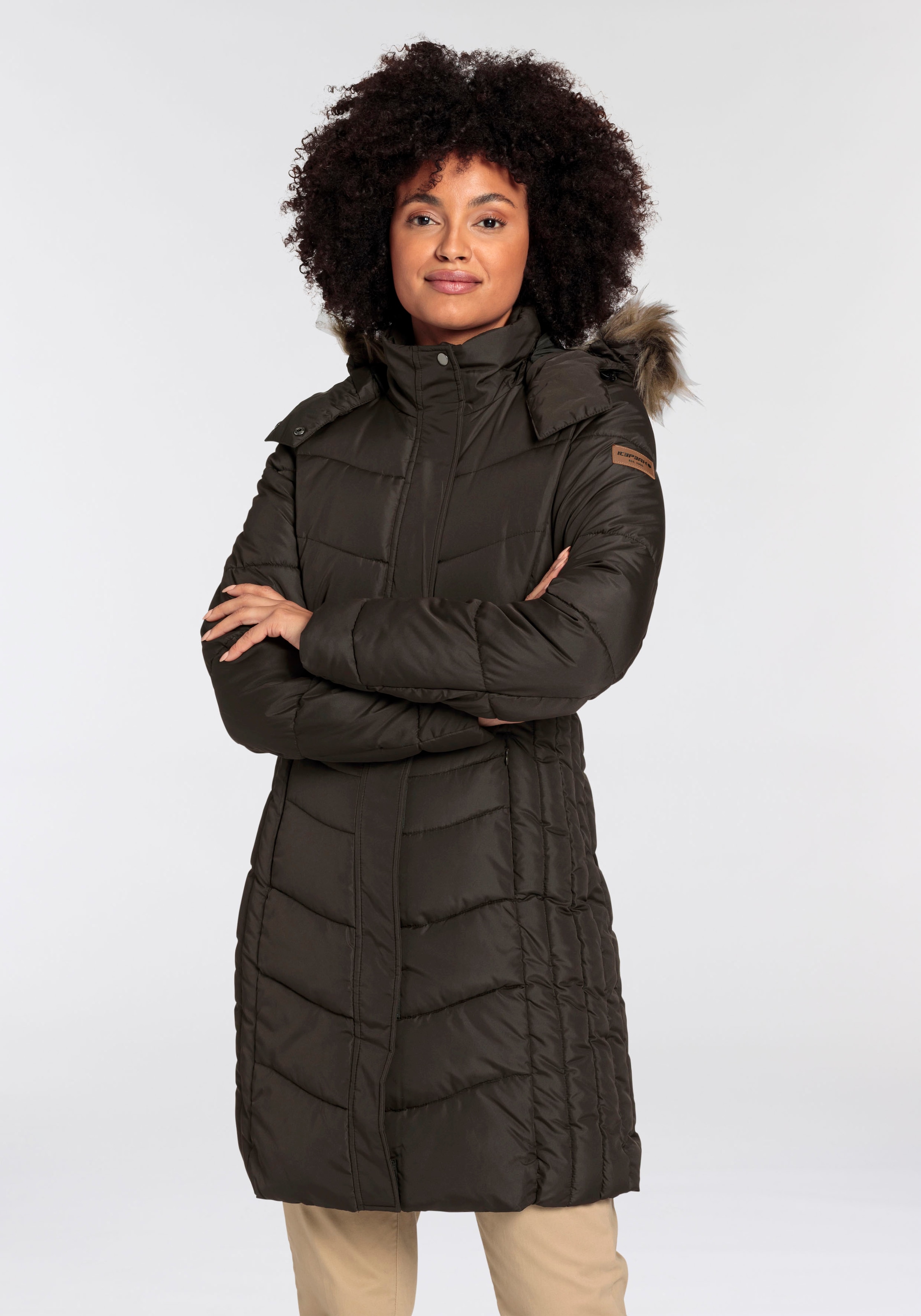 Image of Icepeak Steppmantel "PAIVA" mit Eingrifftaschen, sportlicher Stil, wasserabweisend, windabweisend