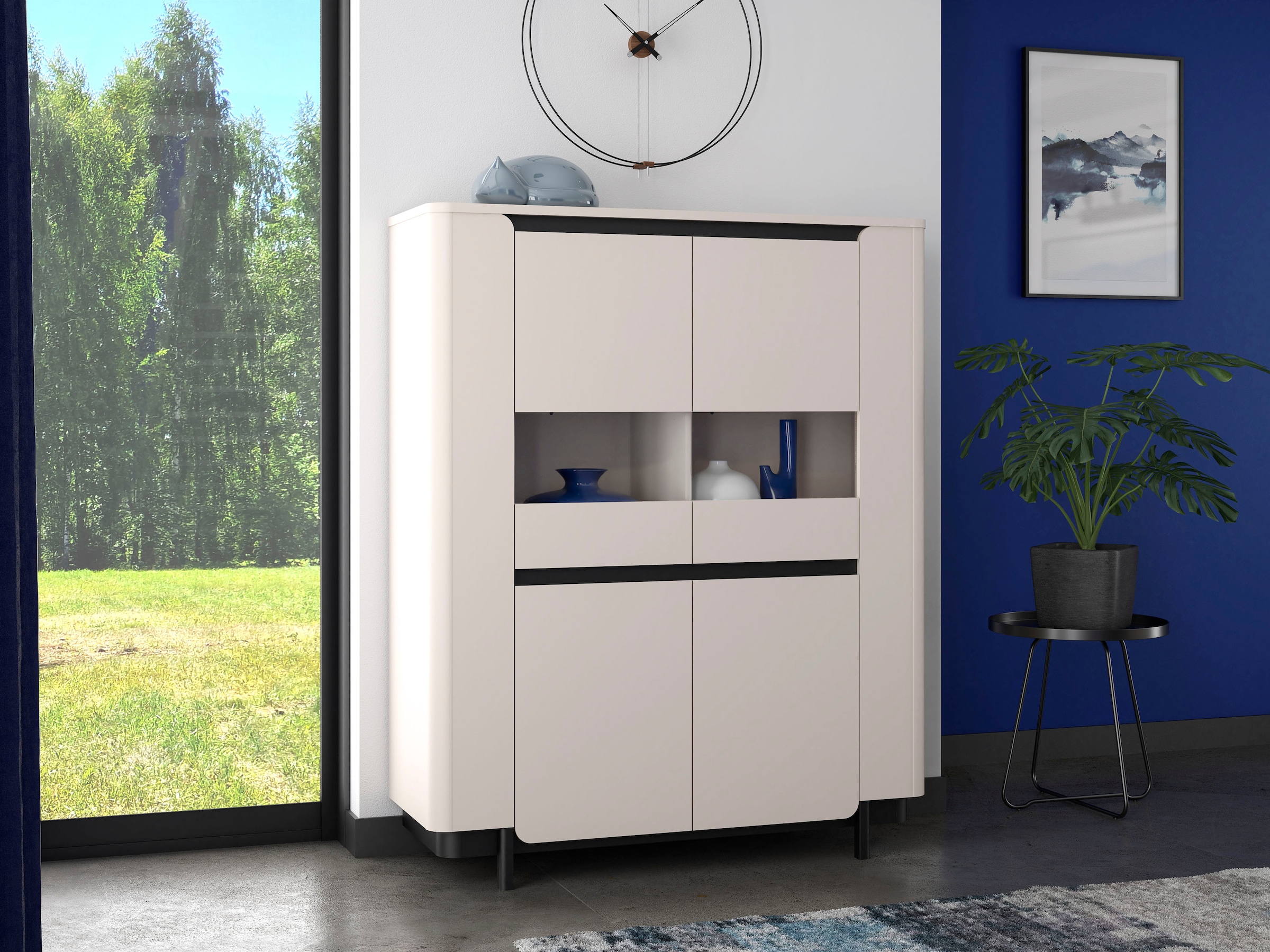 FORTE Vitrines »Vodol« highboard, portes lisses, bords arrondis