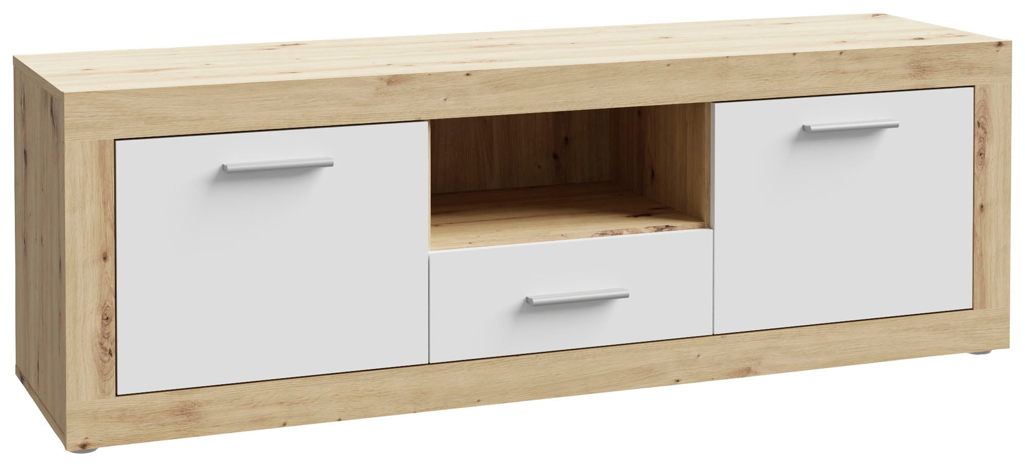 Image of FORTE Lowboard "Baccio TV-Board, TV-Schrank" Breite 148 cm, Höhe 50 cm, 2 Türen und 2 Schubkästen, 1 offenes Fach