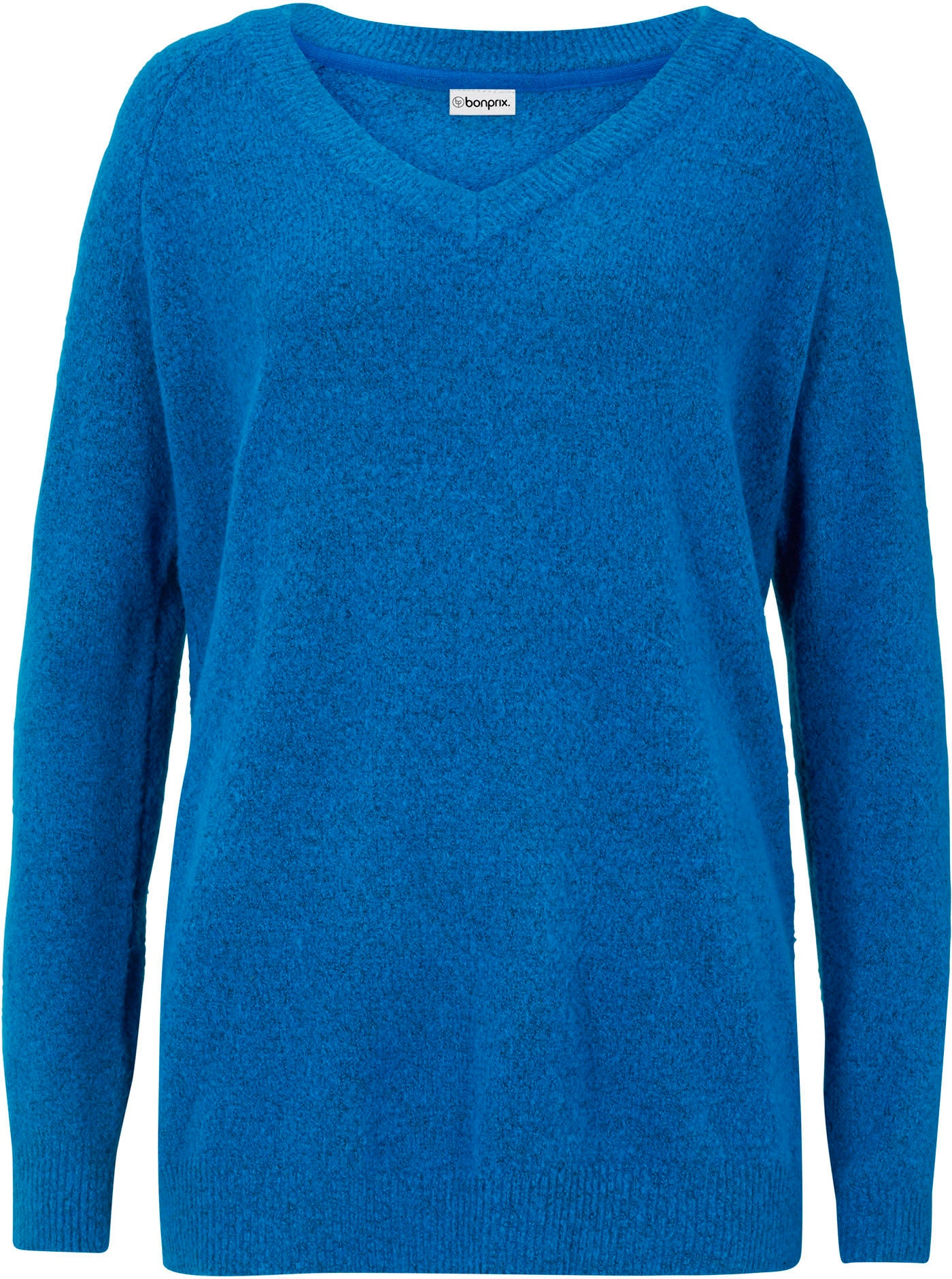 bonprix Pull en tricot »Strickpullover mit V-Ausschnitt, Oversized Fit« aus Polyacryl, Polyester und Elasthan, mit Rippbündchen