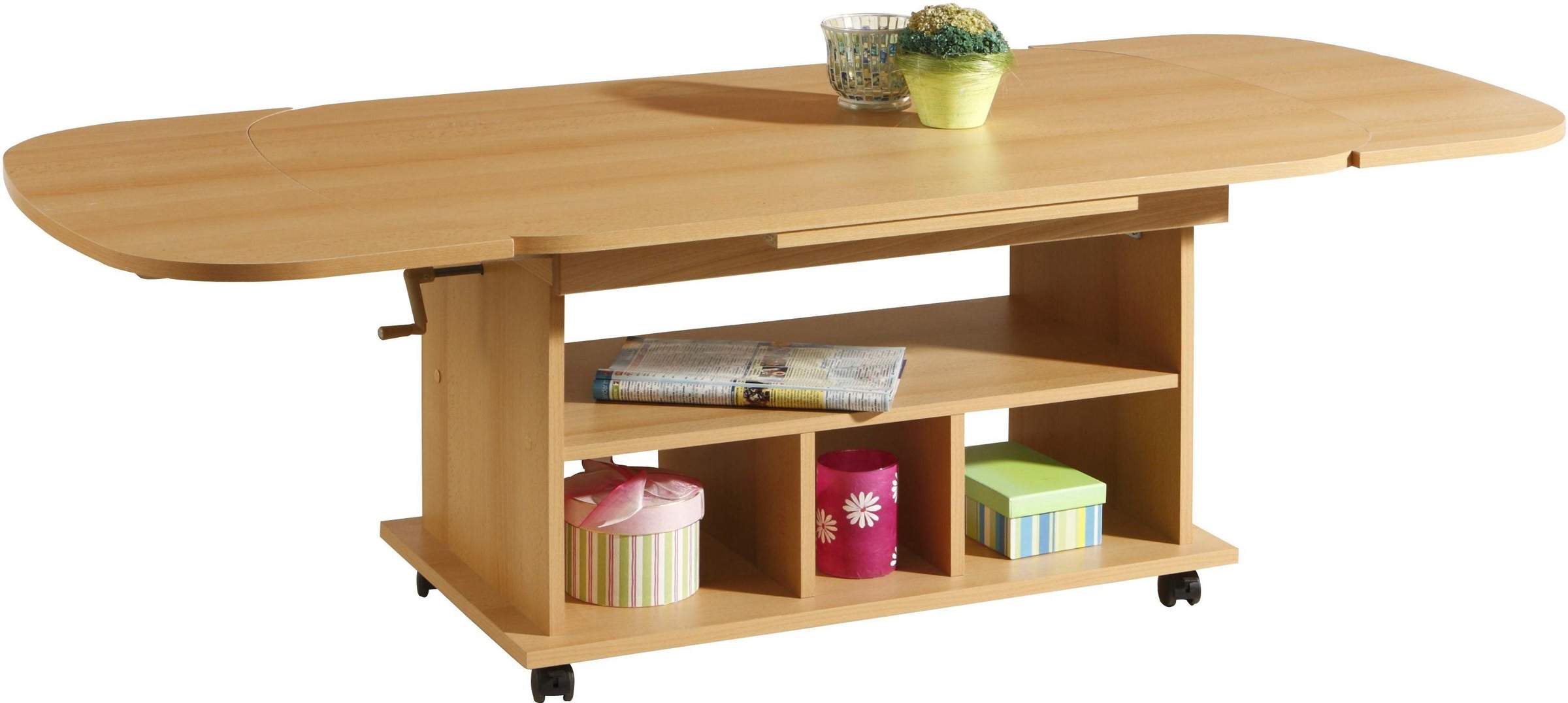 Image of HELA Couchtisch, auf Rollen, höhenverstellbar und ausziehbar bei Ackermann Versand Schweiz