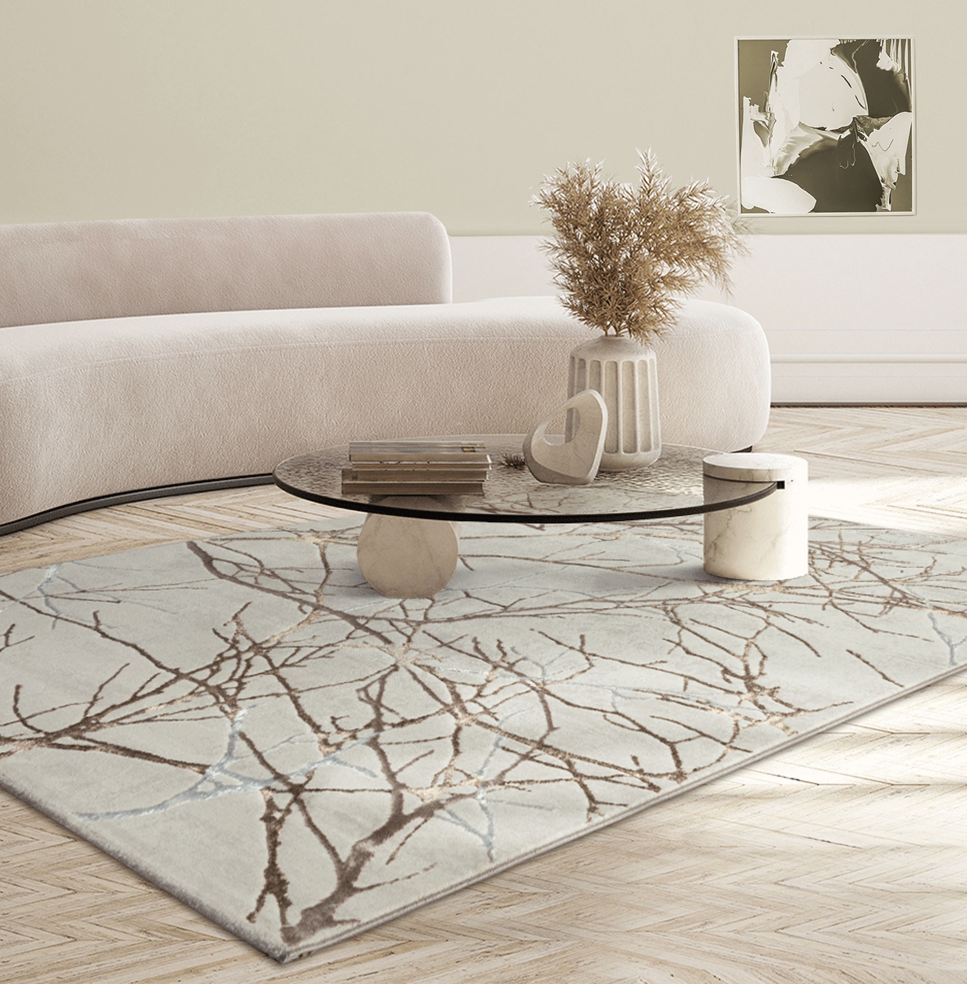 Image of the carpet Teppich "Mila" rechteckig 8 mm Höhe moderner Wohnzimmer Teppich elegant glänzender Flor