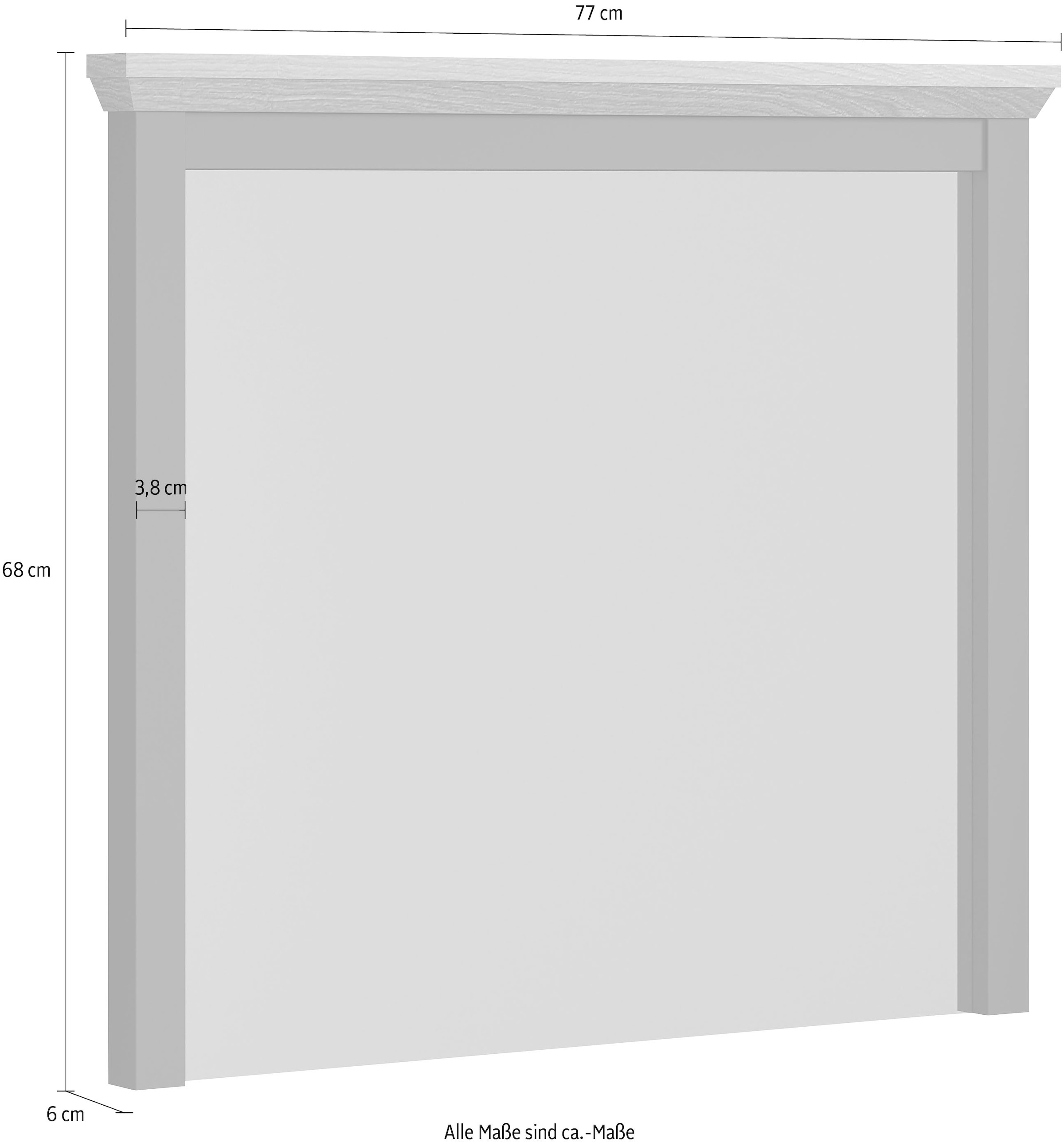 Home affaire Miroir de vestiaire »Vienna« Wandspiegel in matter Optik mit Rahmen - (B/T/H) 77/6/68 cm