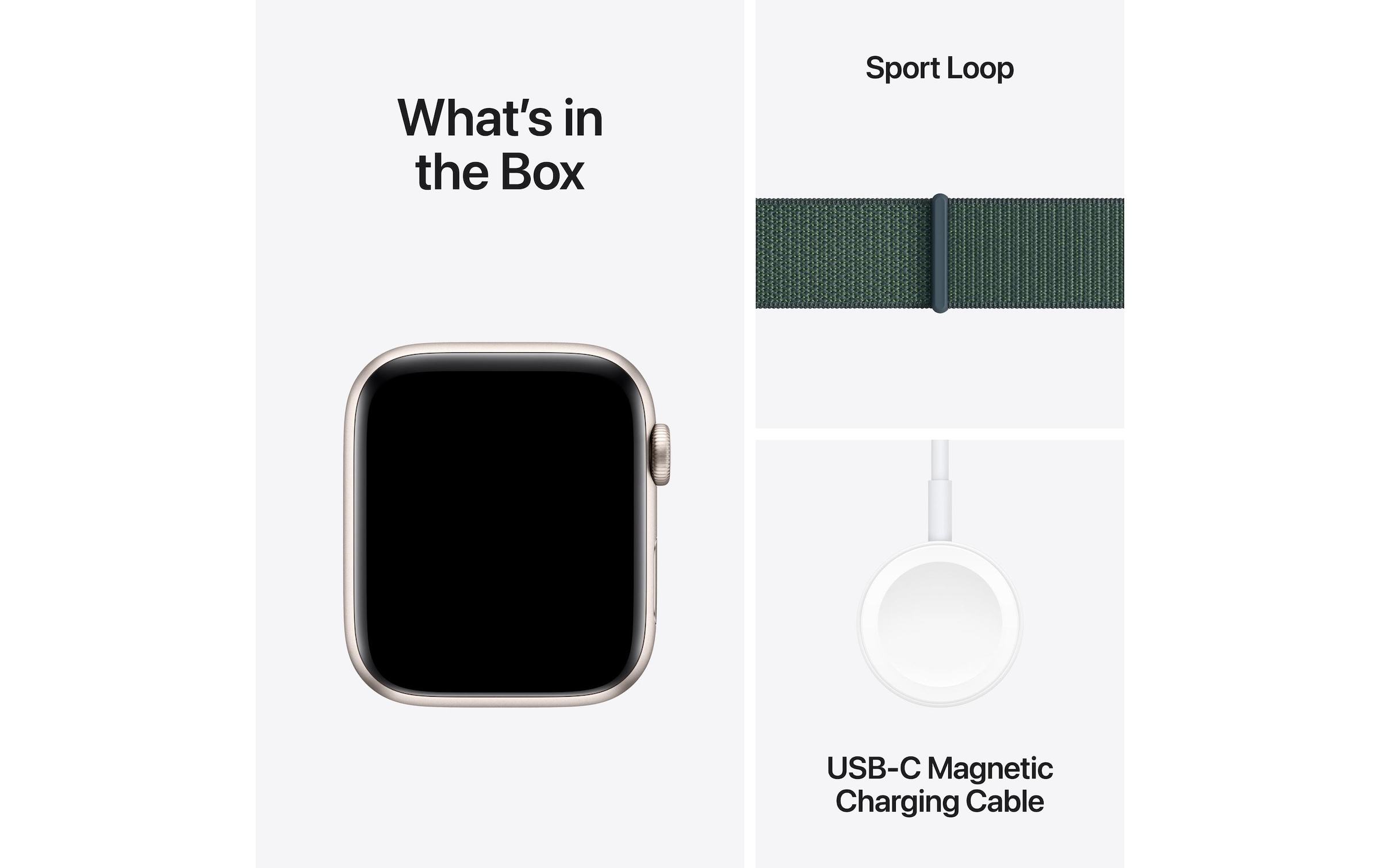 Apple Watch SE (2024), 44 mm, GPS, Sport Loop, Polarstern