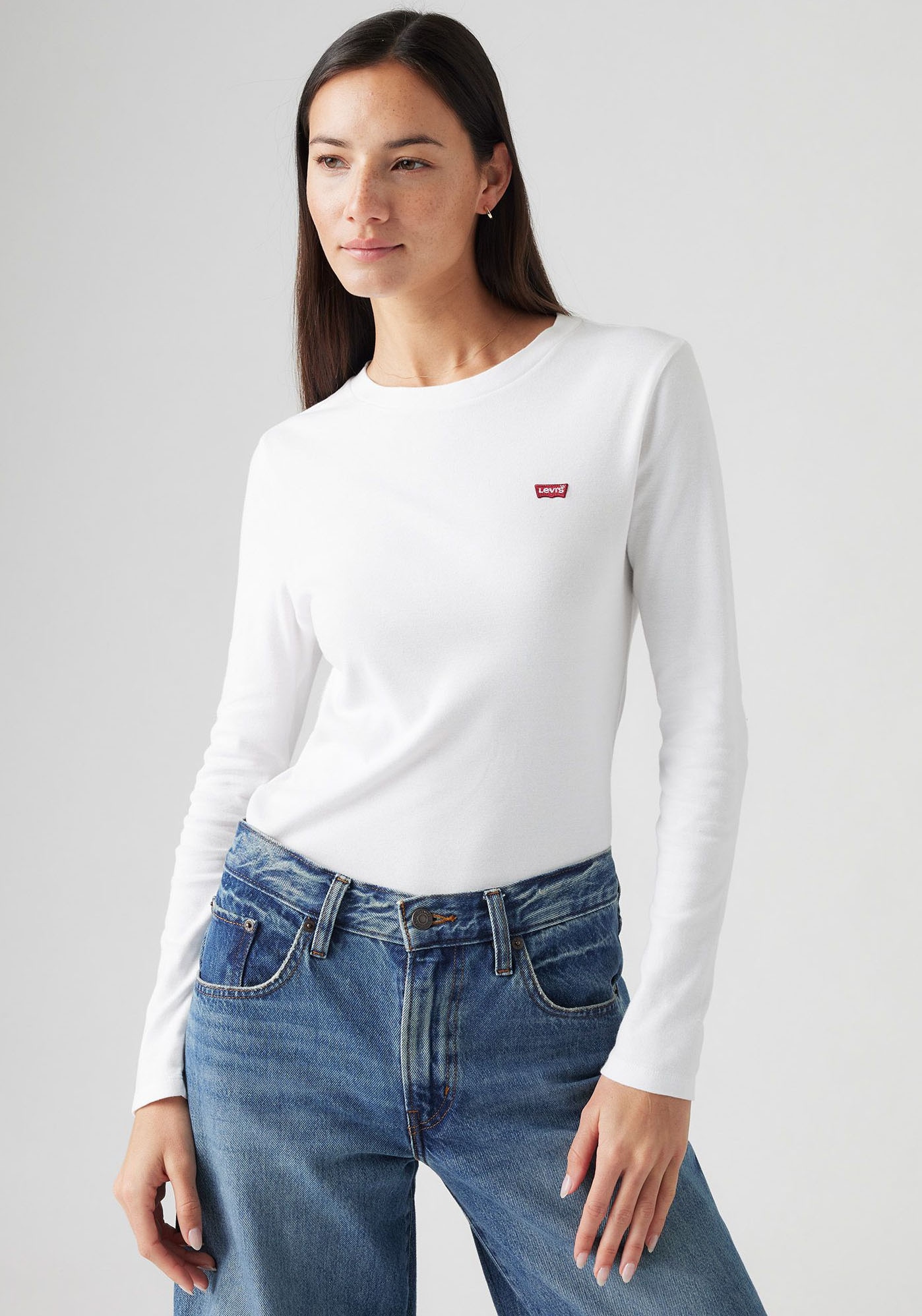 Image of Levis Langarmshirt "ESSENTIAL HM LS TEE" mit Logo Stickerei