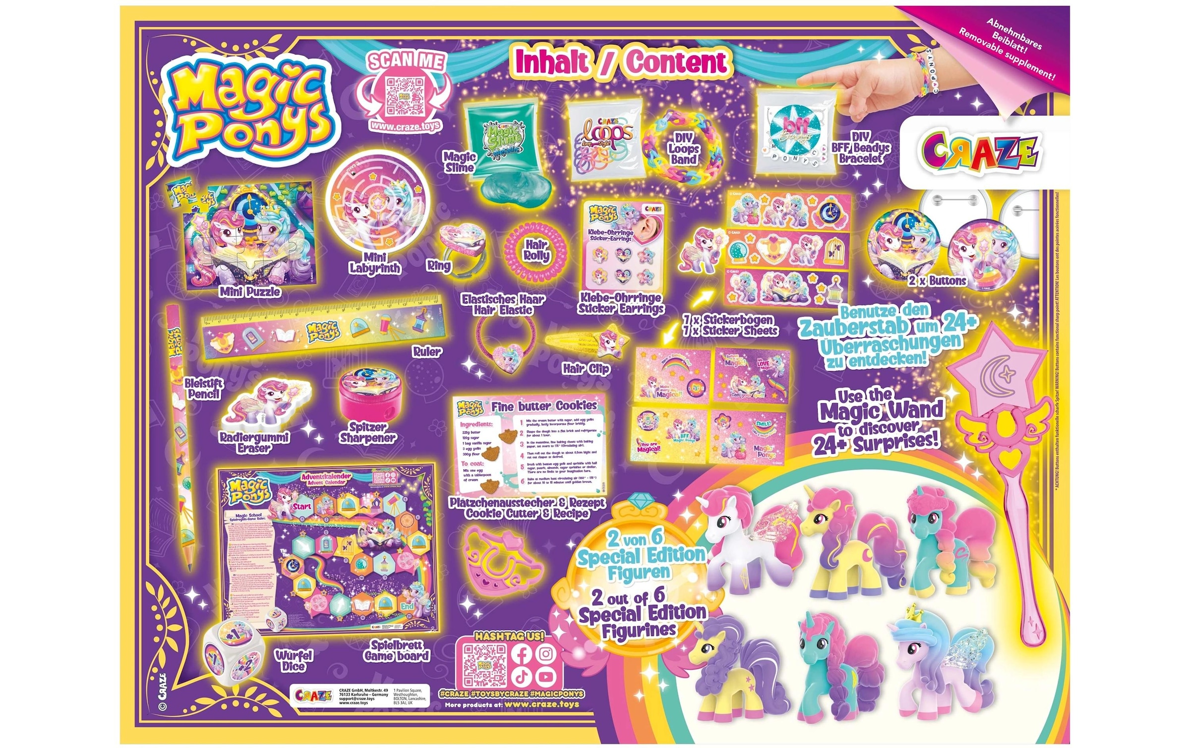 CRAZE Calendrier de l'Avent »Craze CRAZE Adventskalender Magic Ponys«