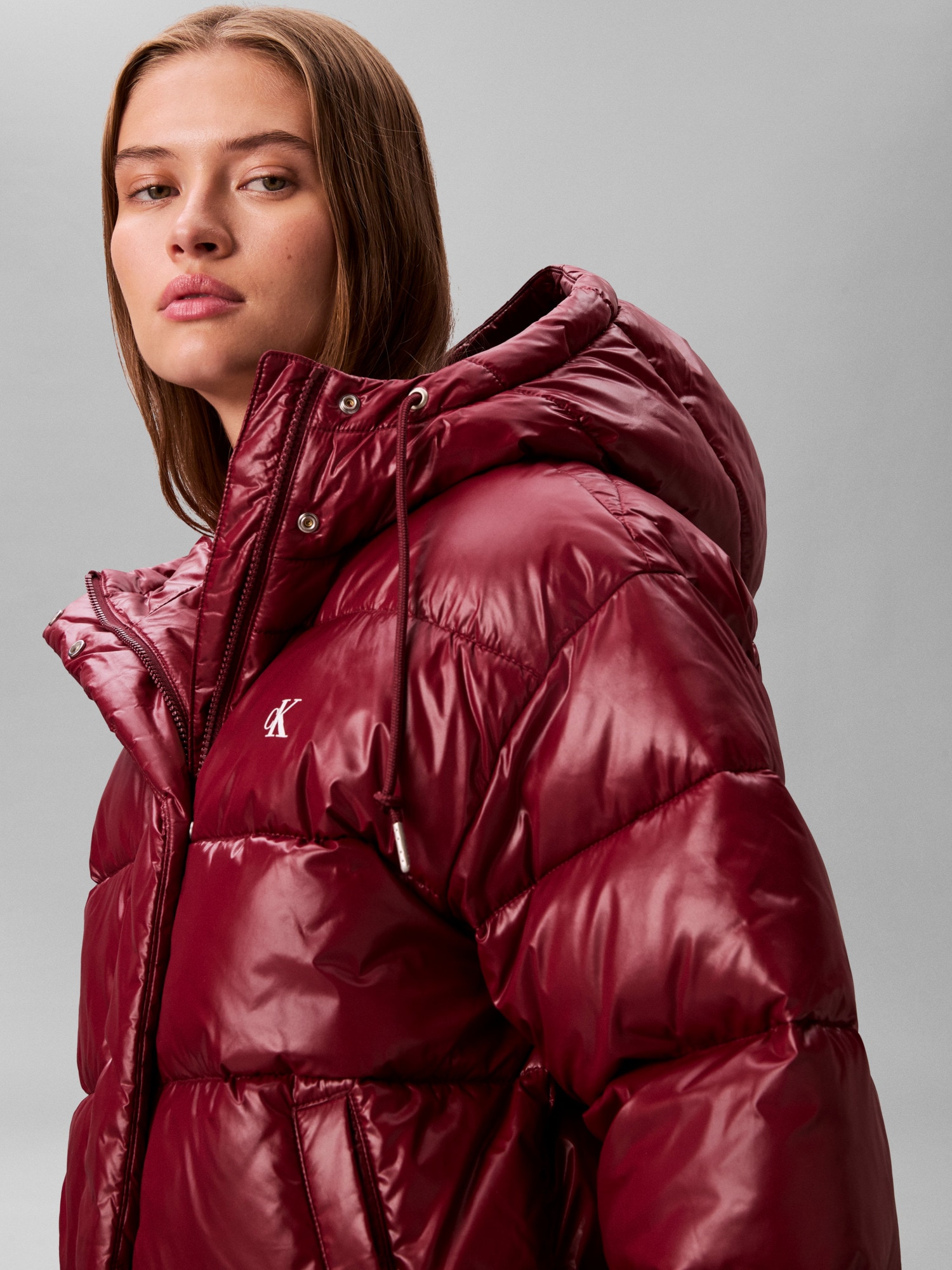 Calvin Klein Jeans Veste matelassée »SHINE PUFFER« mit Kapuze regular fit, mit Kapuze, glänzendes Material