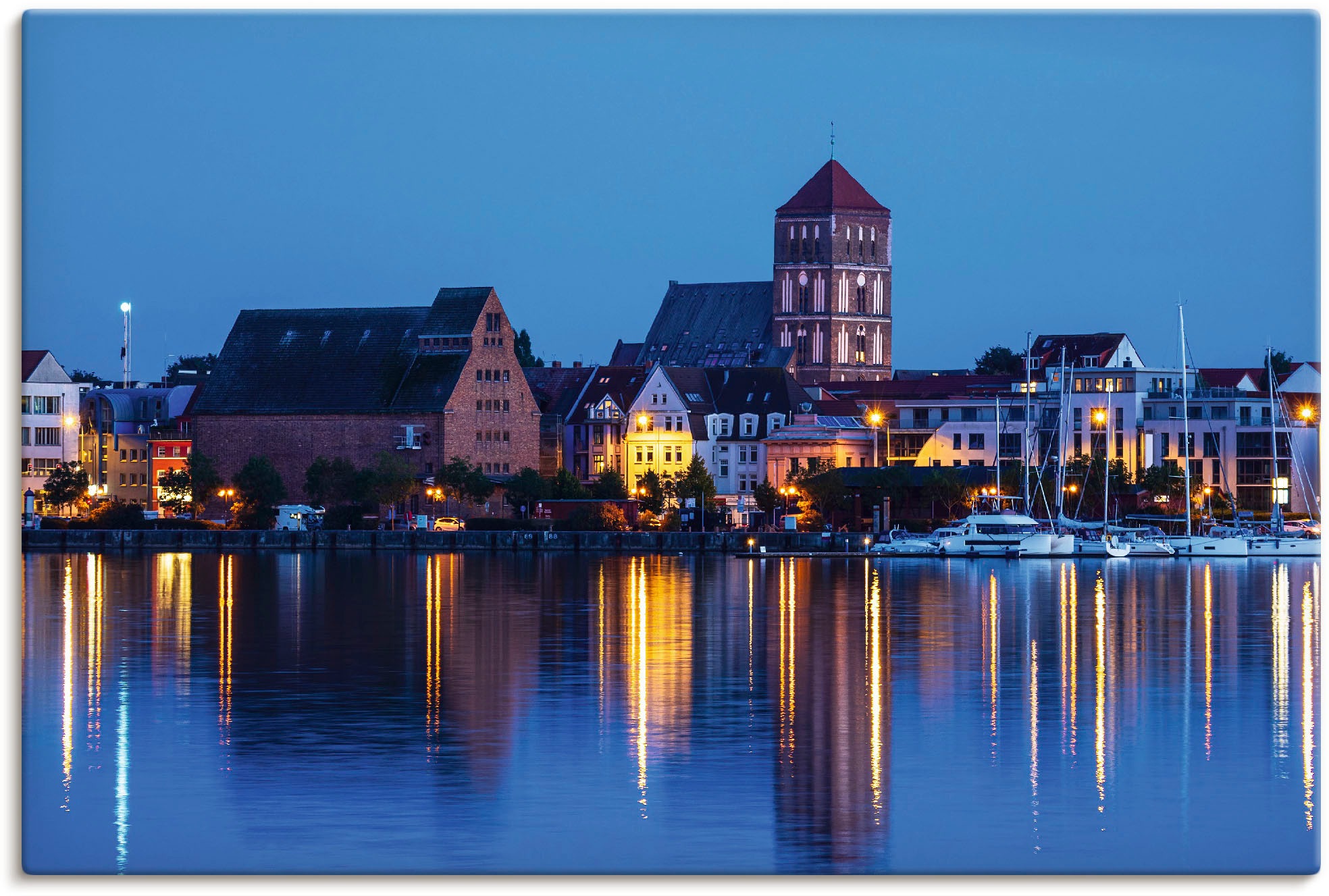 Image of Artland Wandbild »Blick über Warnow auf Rostock II«, Rostock, (1 St.), in vielen Grössen & Produktarten - Alubild / Outdoorbild für den Aussenbereich, Leinwandbild, Poster, Wandaufkleber / Wandtattoo auch für Badezimmer geeignet bei Ackermann Versand Schw