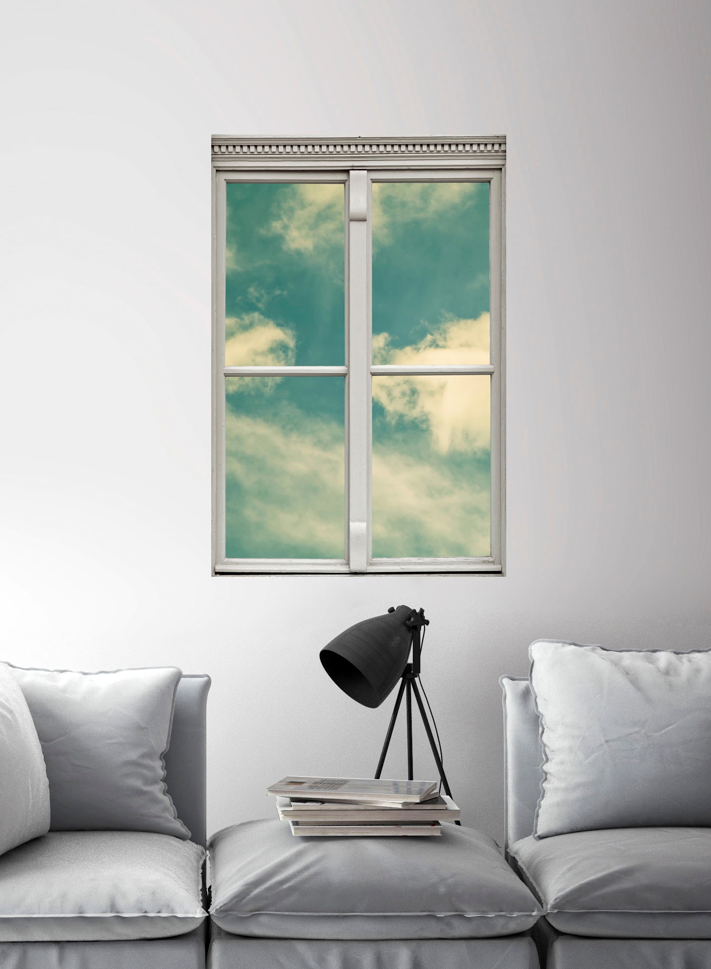 queence Wandsticker »Wolkenhimmel« Wandsticker, Wandbild, selbstklebend, 3D, Fenster