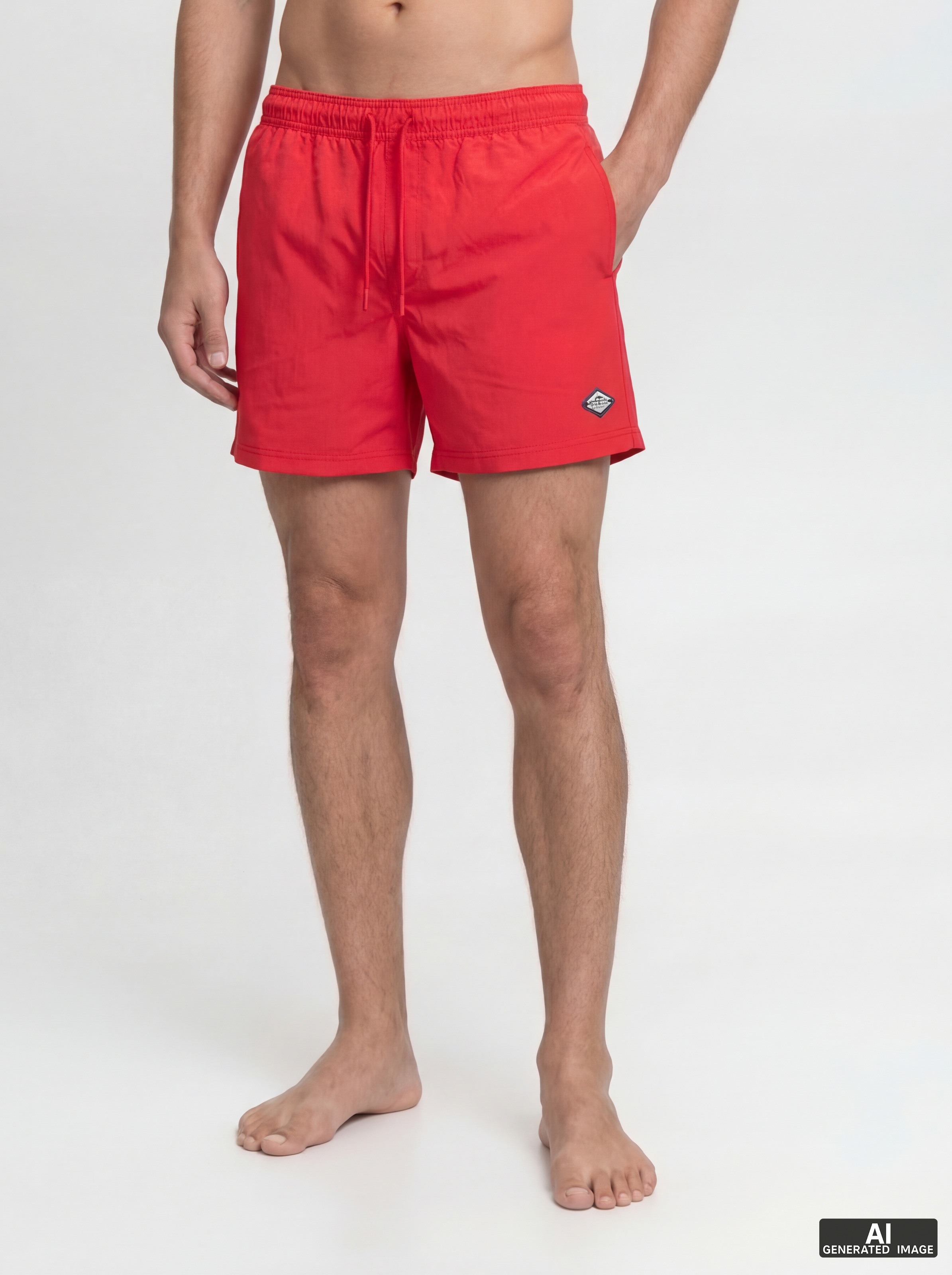 Jack & Jones Badeshorts »JPSTMAUI TROPIC SOLID SWIM SHORTS SN« Kunstfaser, normal geschnitten