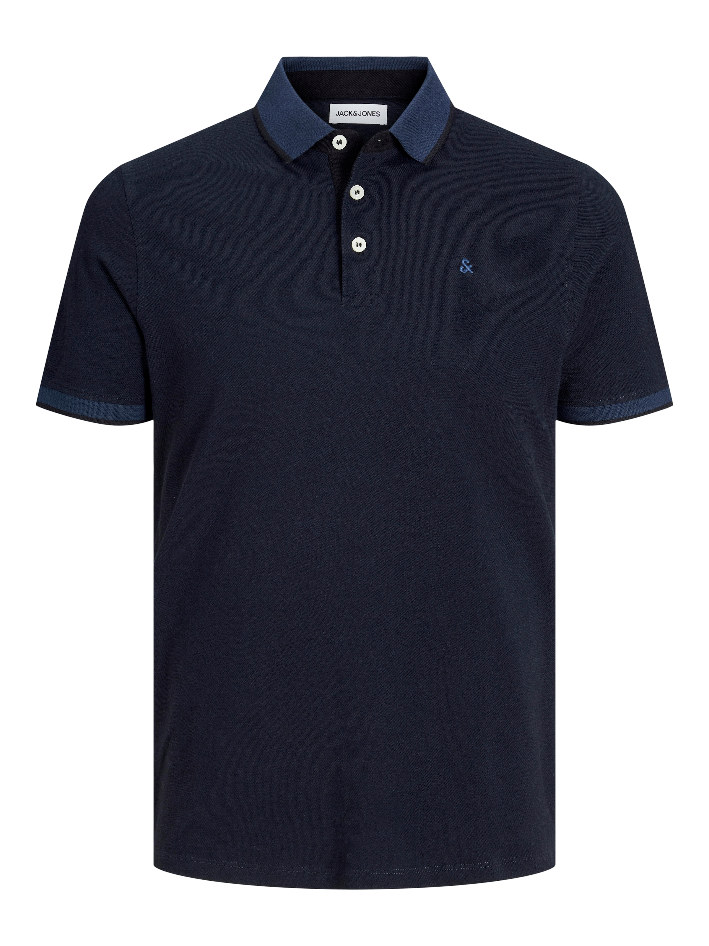 Jack & Jones Polo »JJEPAULOS im Doppelpack mit Logostickerei und Komfort« Paquet, pack de 2, 2 pièces uni avec insert de couleur, à la mode, slim, coton, col polo