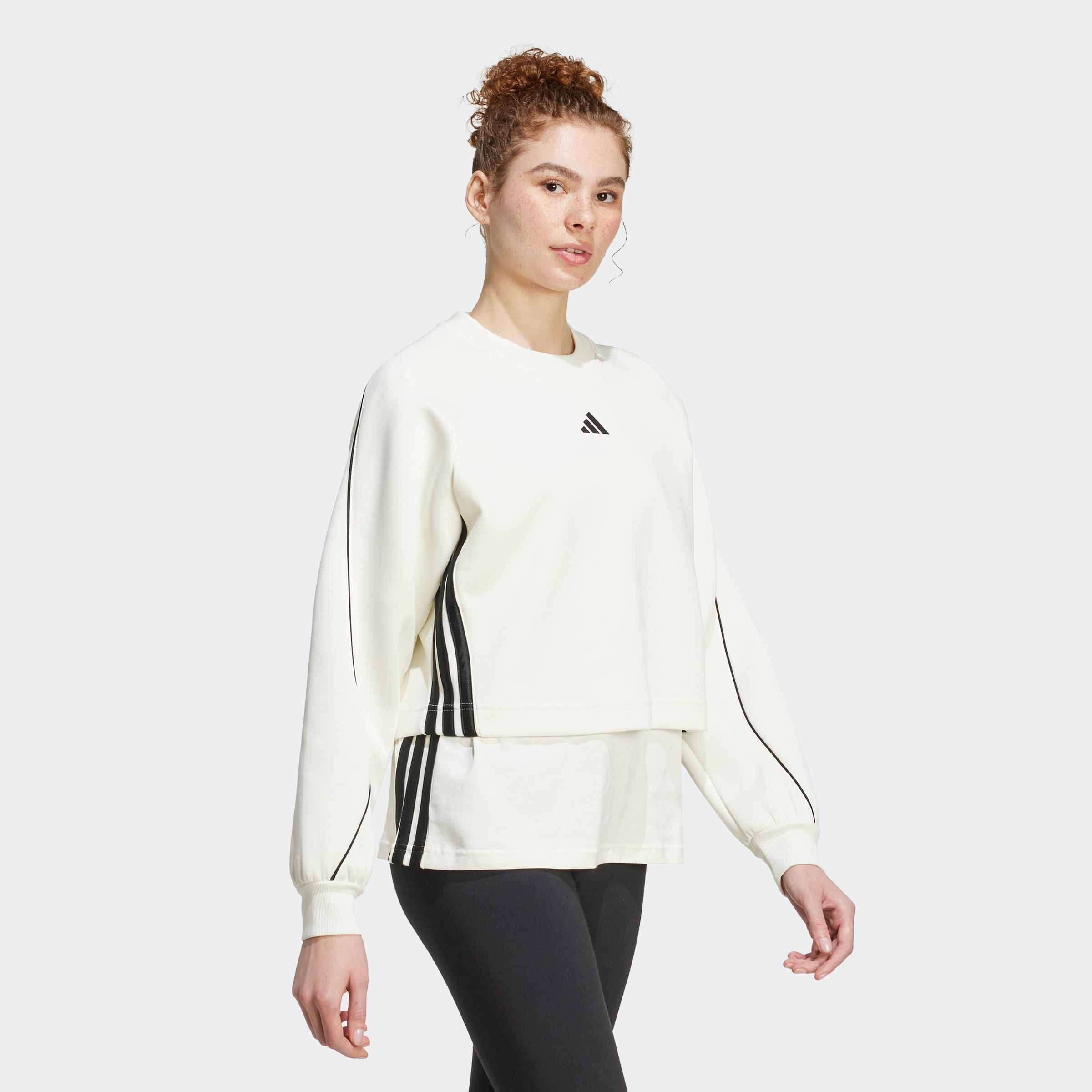 Image of adidas Sportswear Sweatshirt "STADIUM 3-STREIFEN MIT RUNDHALSAUSSCHNITT", sportlicher Stil mit Paspelierungen und 3-Streifen, ohne Verschluss
