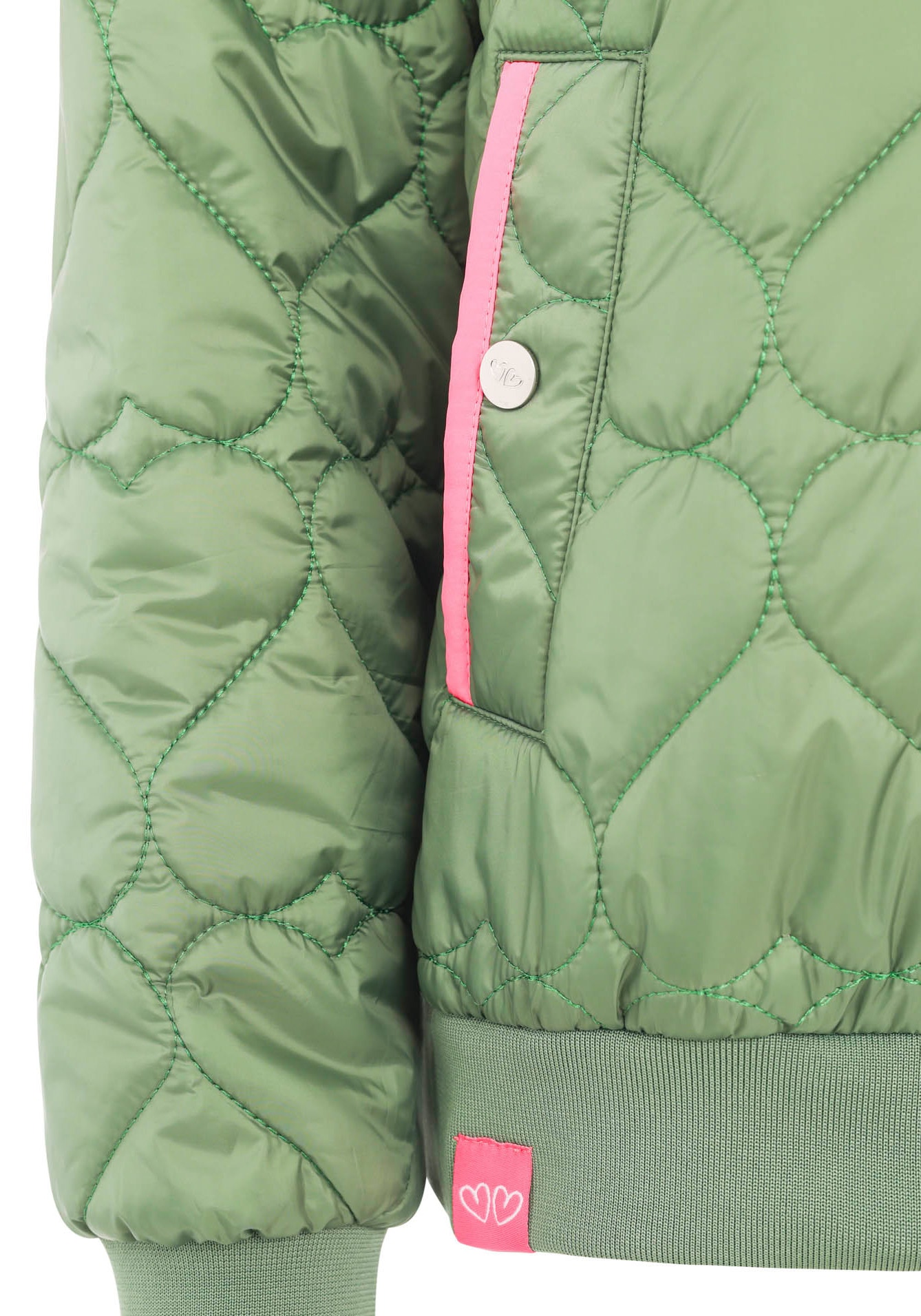 Zwillingsherz Veste bomber »"Be Happy"« sans capuche à la mode, détails contrastés, coupe régulière, manches longues, avec patch cœur
