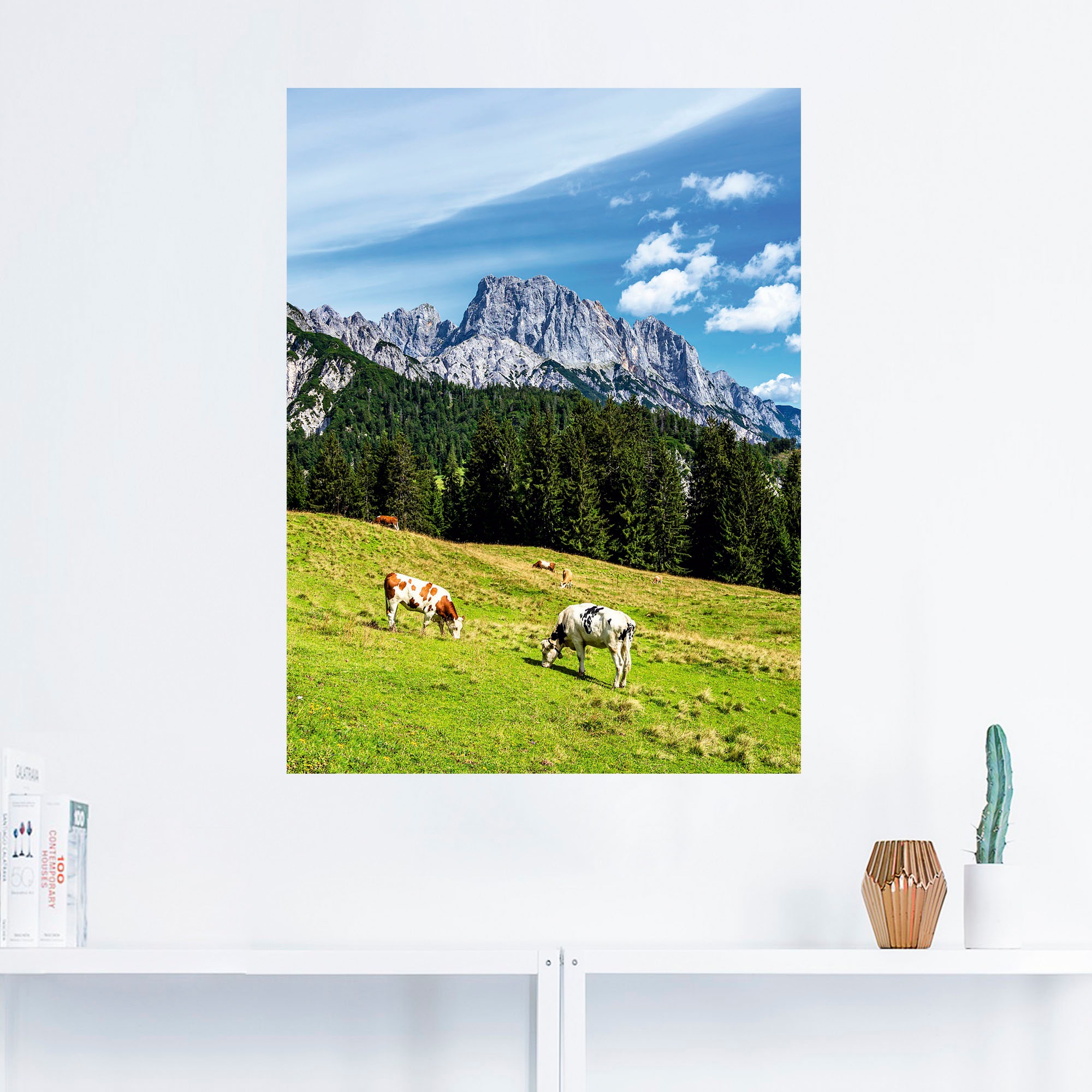 Artland Wandbild »Blick auf die Litzlalm mit Kühen«, Berge & Alpenbilder,  (1 St.), als Alubild, Leinwandbild, Wandaufkleber oder Poster in versch.  Grössen kaufen