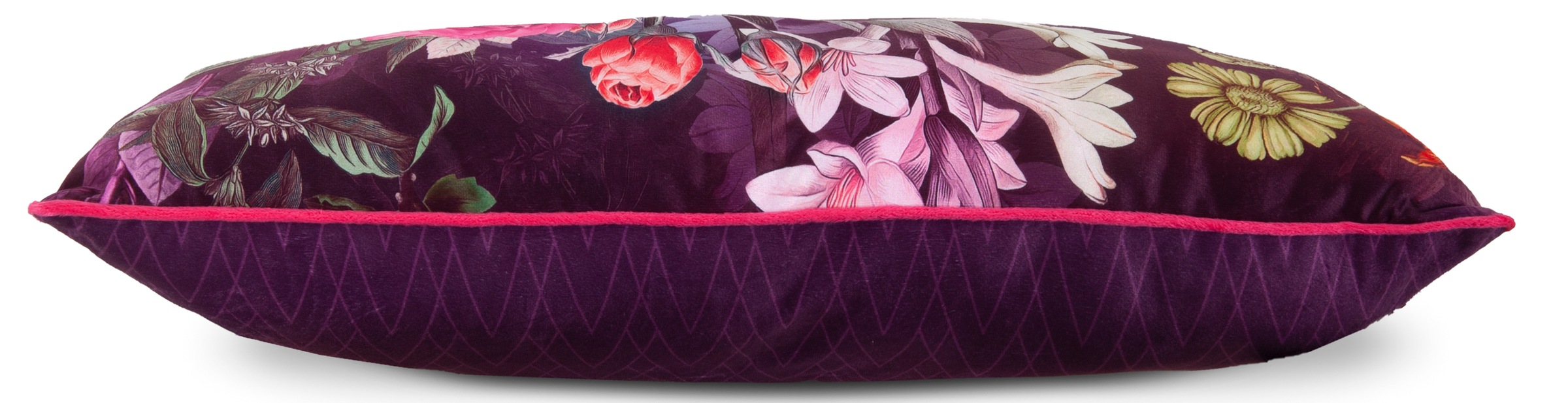 Descanso Dekokissen »Simone«, Mit Füllung, 1 Stück, Biese, 30x60, Wendeoptik, Weich, Blumen Bordeaux