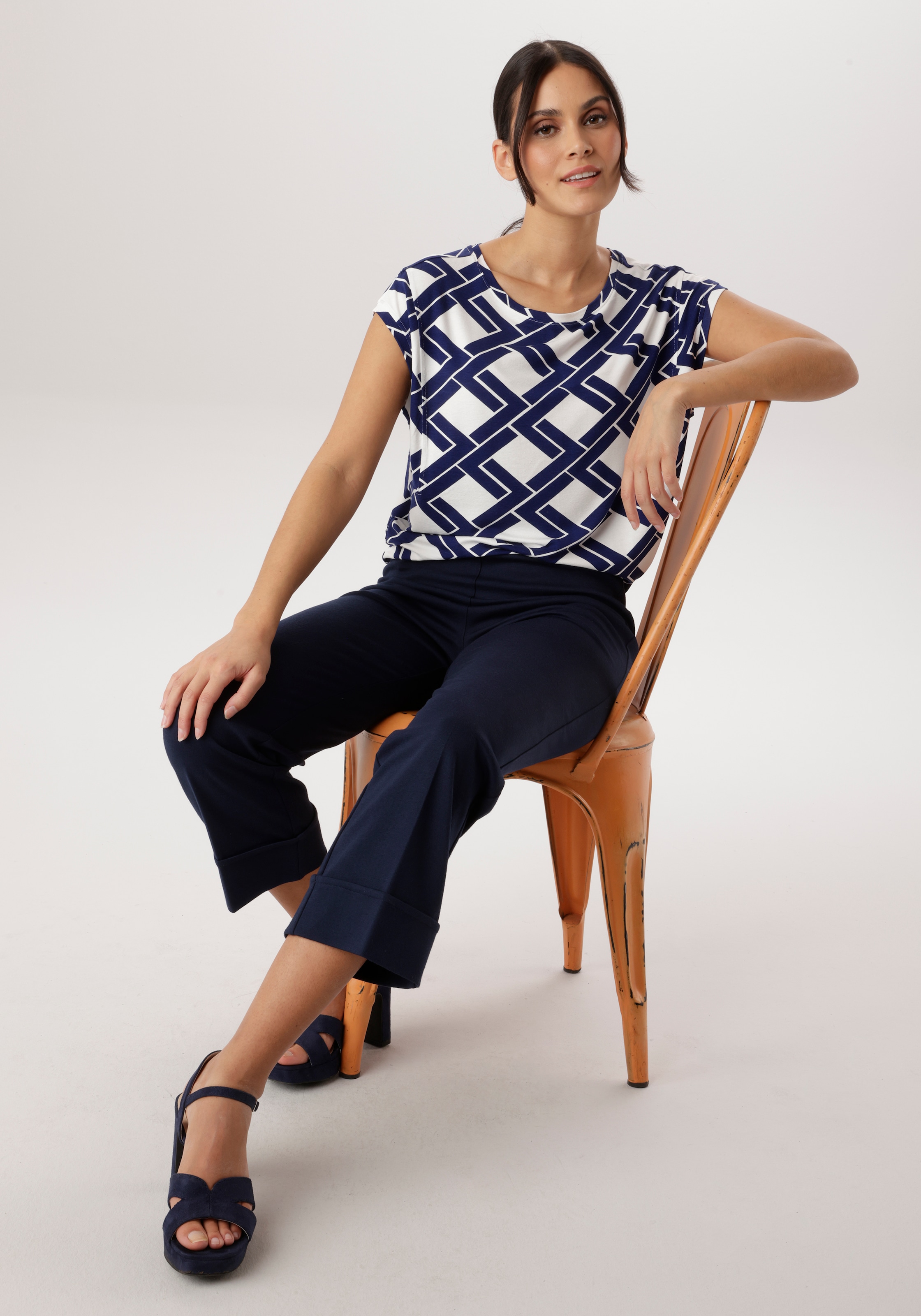 Aniston SELECTED Pantalon à enfiler  breiten, fixierten Umschlag am Saum - NEUE KOLLEKTION