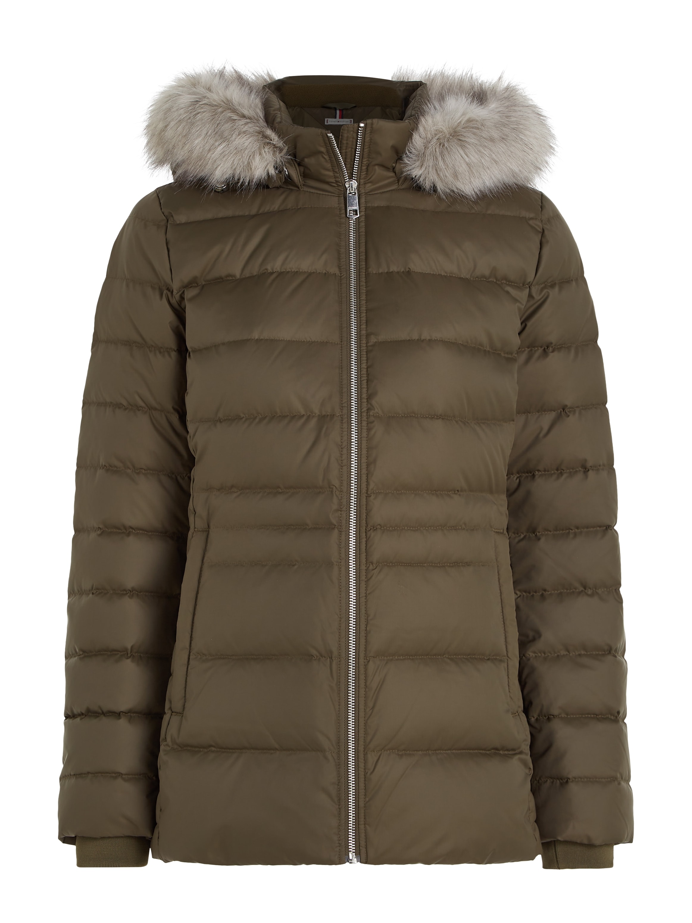 Tommy Hilfiger Daunenjacke »TYRA DOWN JACKET WITH FUR«, mit Kapuze, mit Kunstpelz-Besatz an Kapuze