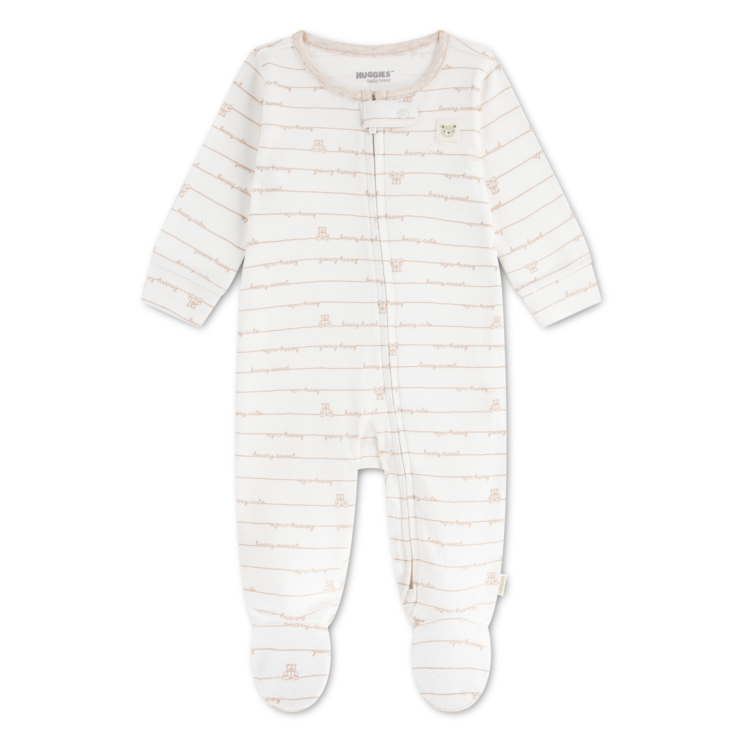 Image of HUGGIES babywear Overall "HUGN FOOTED COVERALL" Langarm mit Füssen-durchgehener Reissverschluss-Allover-Print-unisex