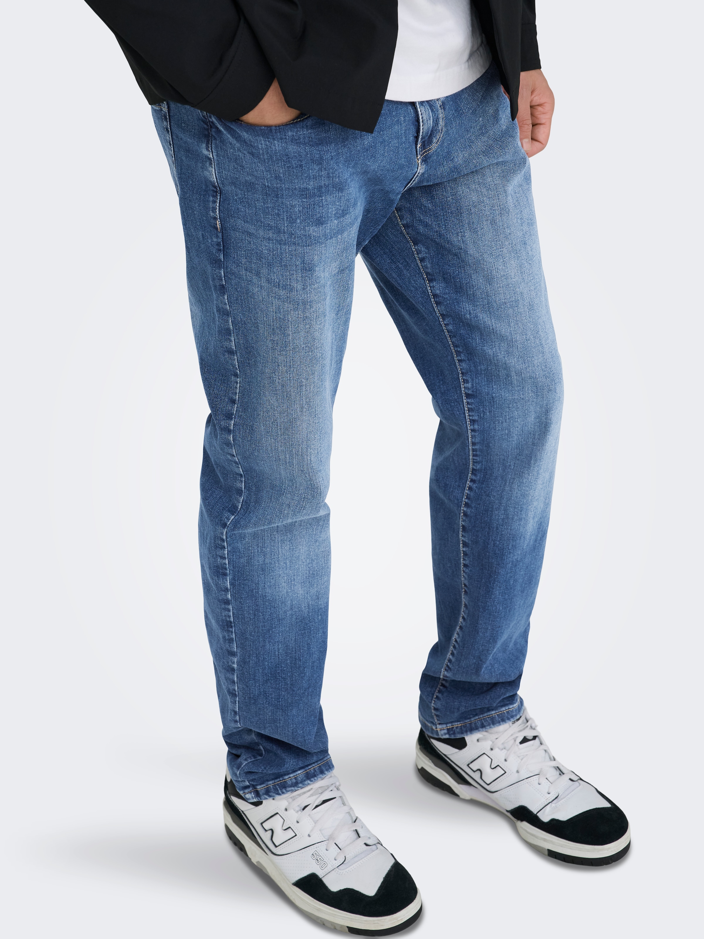 Image of ONLY & SONS Regular-fit-Jeans "ONSWEFT REG. MB 6755 MAT DNM NOOS" Baumwollmischung, regular fit