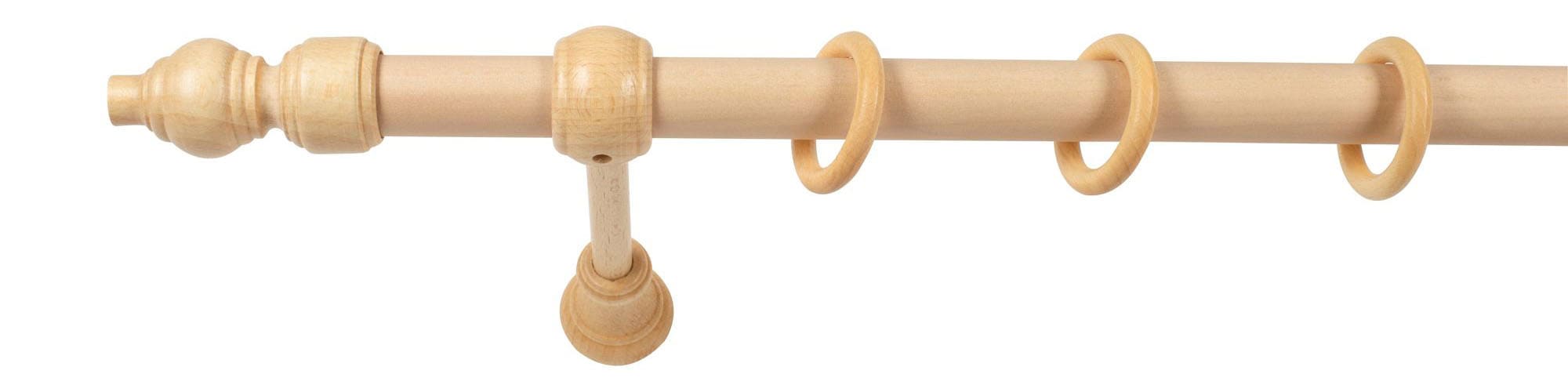 SN DECO GROUP Gardinenstange »Filigrano«, 1 läufig-läufig, Fixmass, 28 mm, Holz, verschiedene Längen und Farben, Komplettset