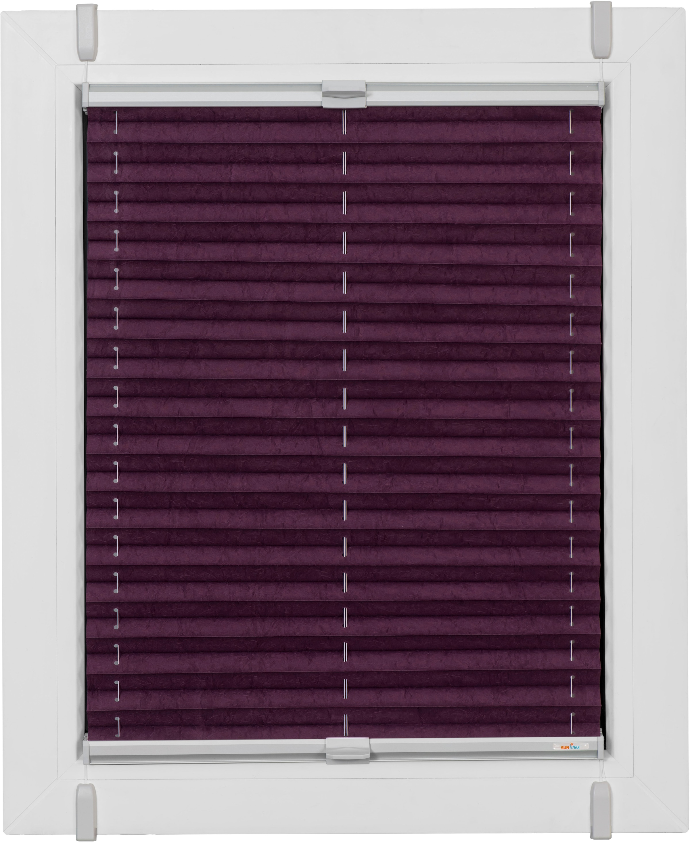 Image of sunlines Plissee "One Size Style Crush" blickdicht ohne Bohren verspannt Zubehörfarbe grau, zum Klemmen