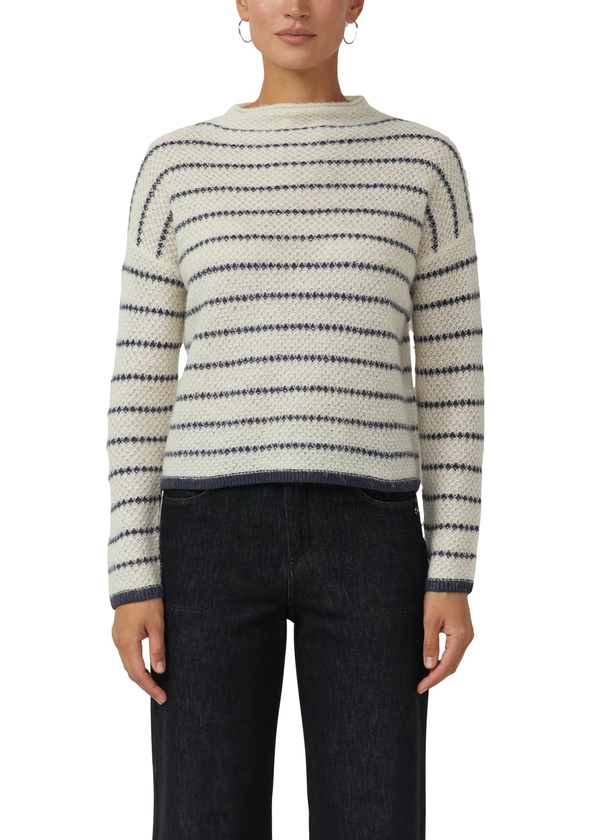 Image of s.Oliver BLACK LABEL Strickpullover gestreift, mit Turtleneck